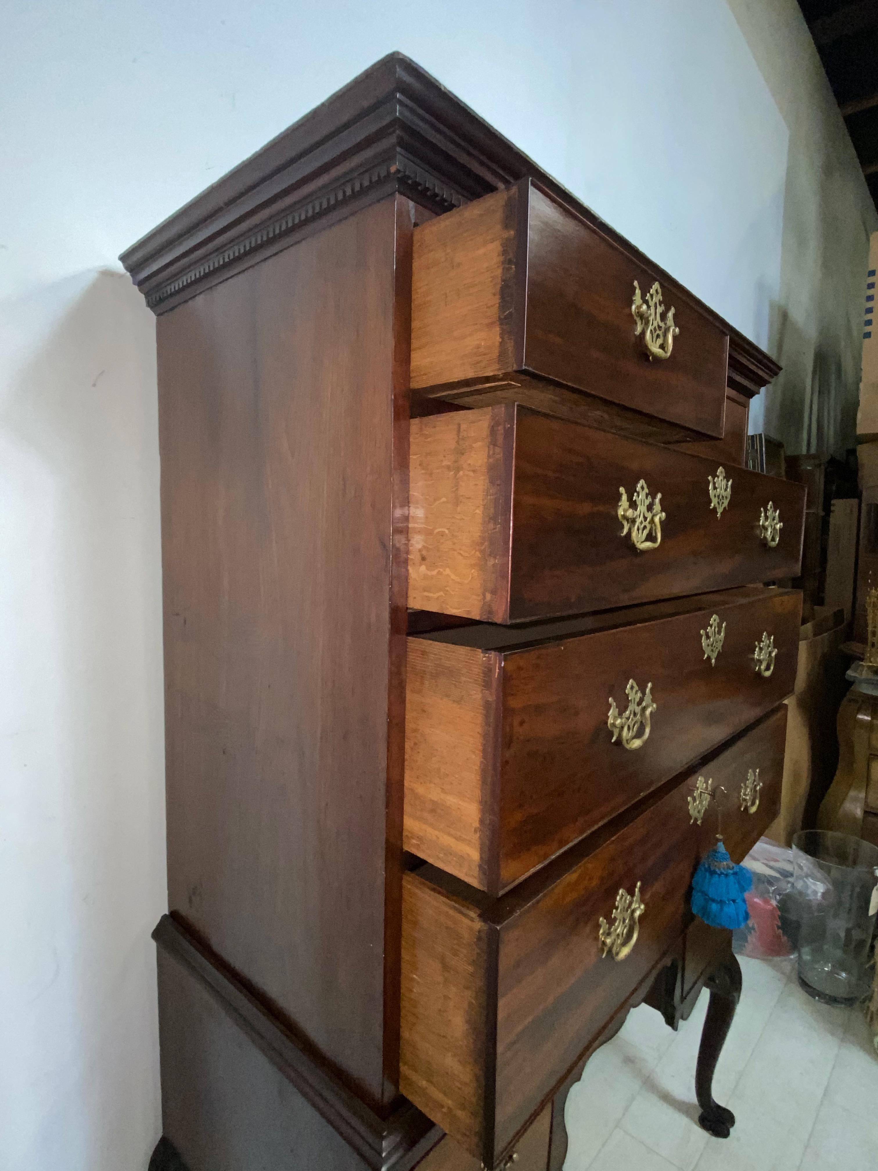 18th Century English Mahogany Chippendale Style Chest on Stand For Sale 1