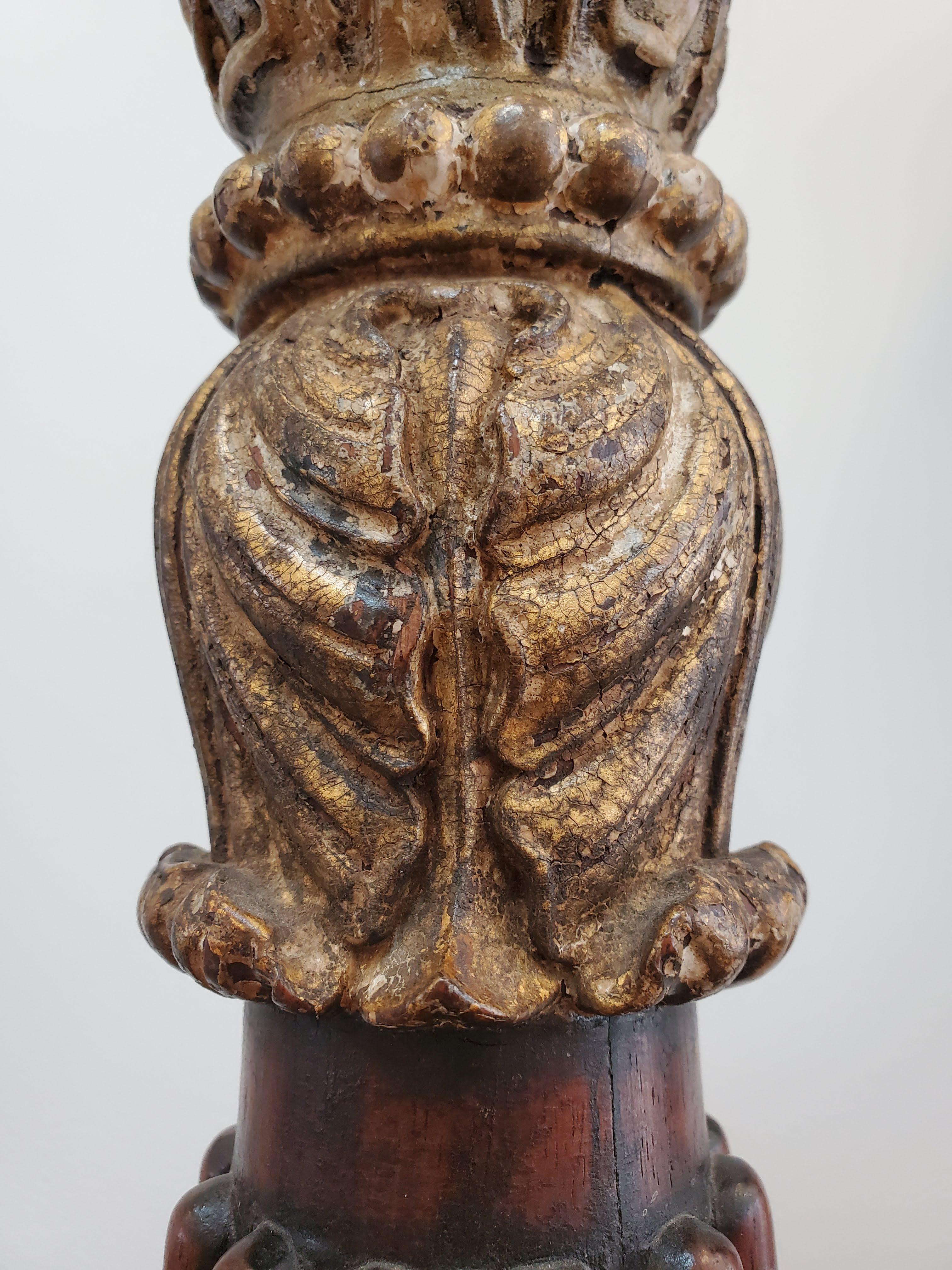 englische Mahagonisäule des 18. Jahrhunderts mit vergoldeter Dekoration im Angebot 4