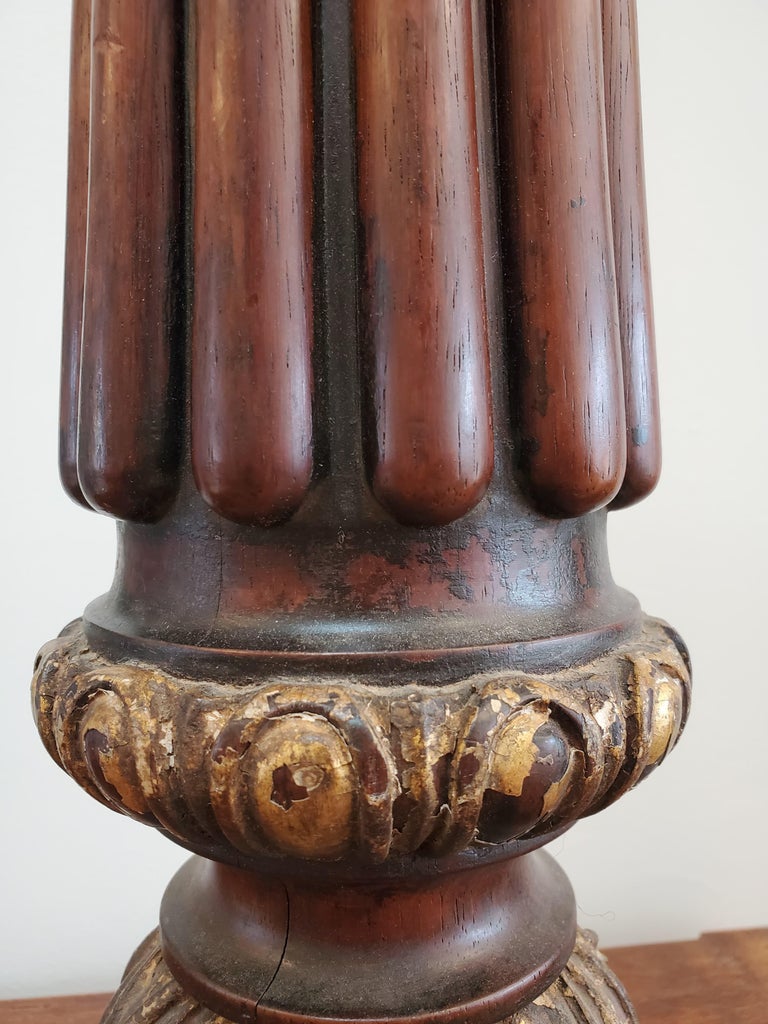18th Century English Mahogany Column with Gold Gilt Decoration For Sale ...