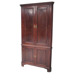 18th Century English Mahogany Corner Cupboard Antique 18th Century English Mahogany Corner Cupboard