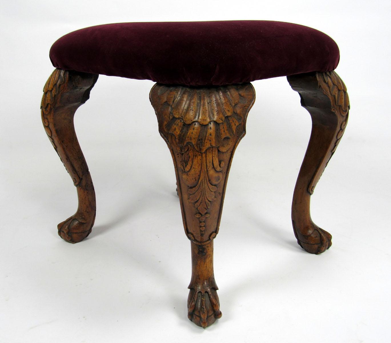 18th Century and Earlier 18th Century English Mahogany Footstool For Sale