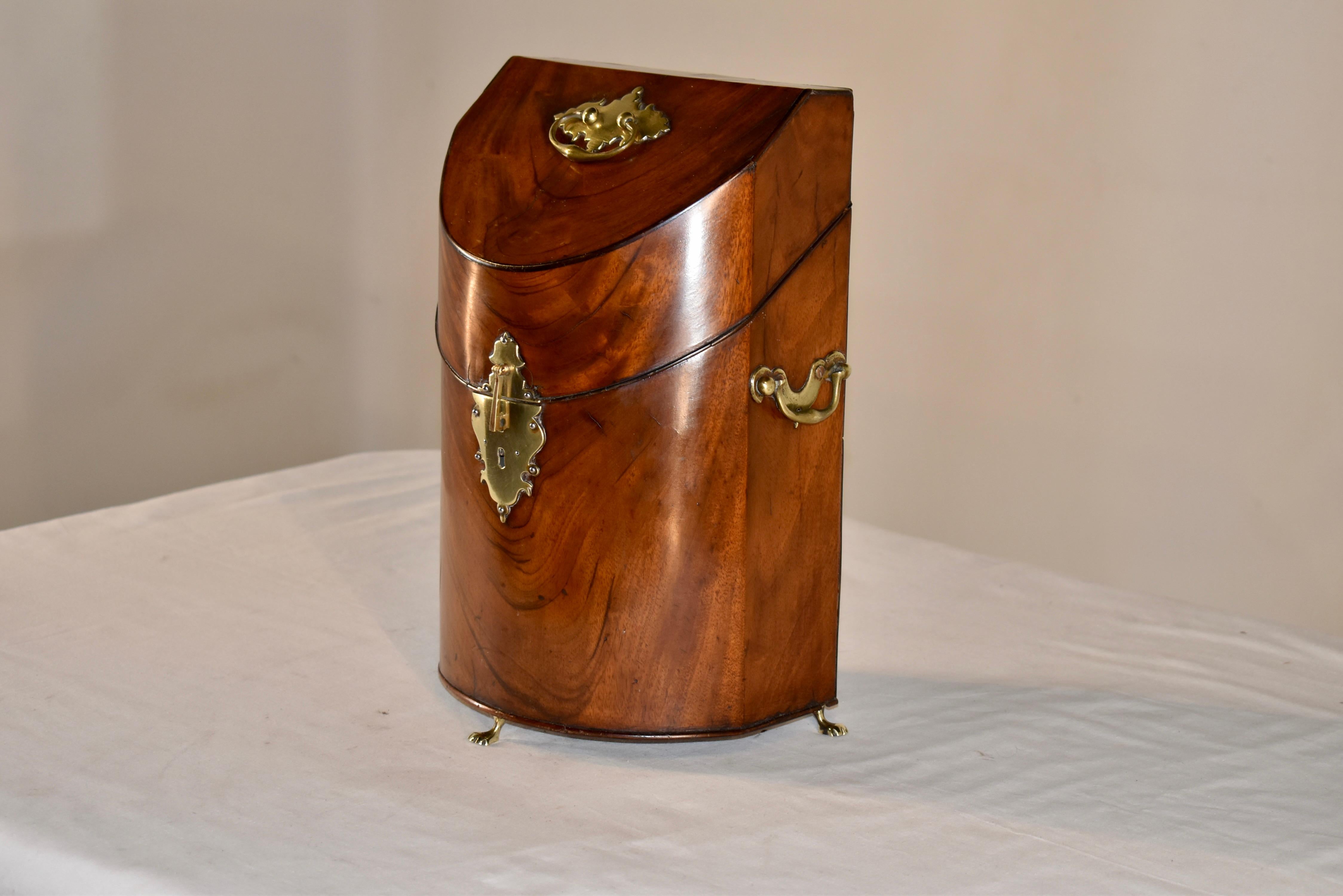 Caja de cuchillos inglesa de caoba del siglo XVIII Georgiano en venta