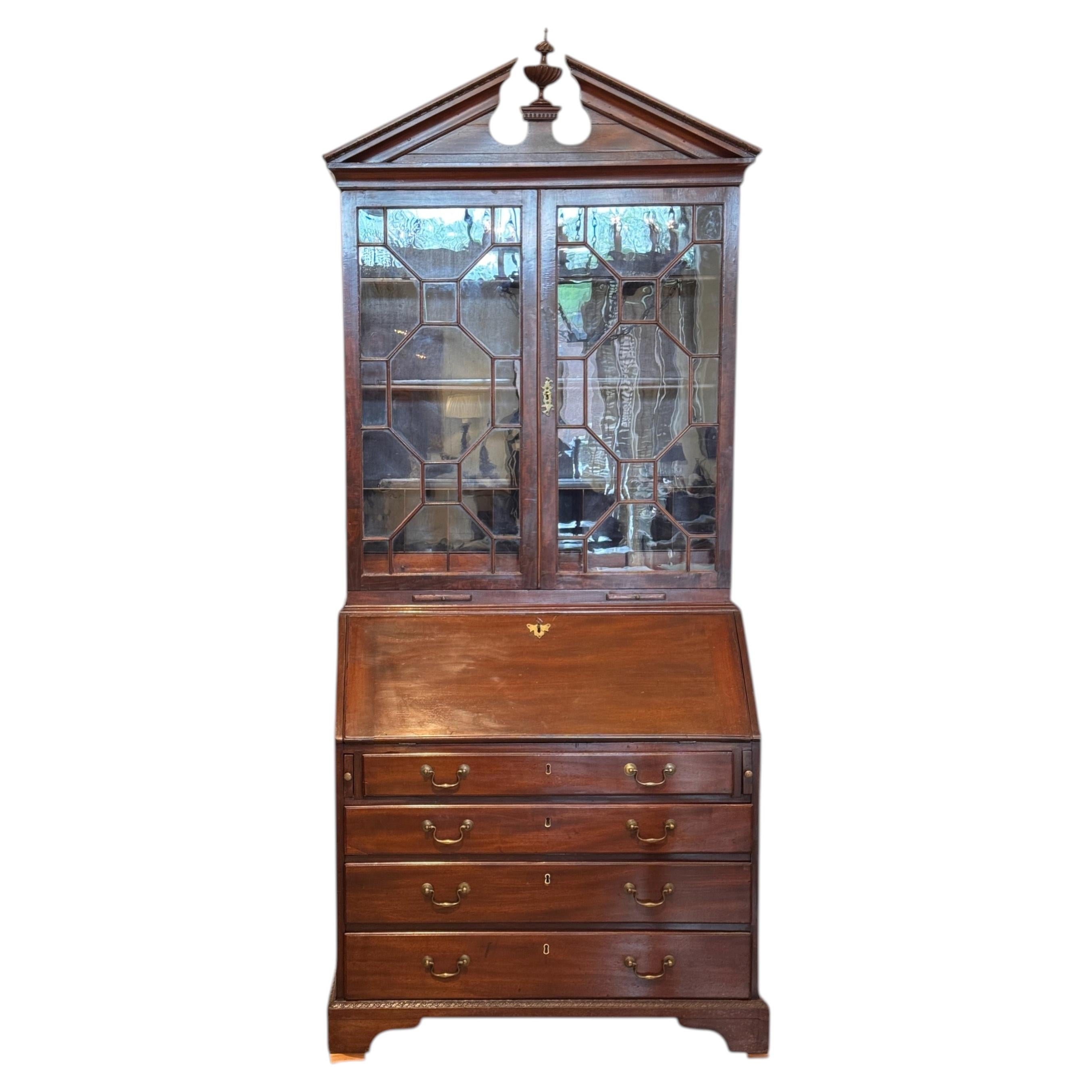 18th Century English Mahogany Secretary Bookcase