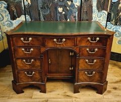 18th Century English Mahogany Serpentine Kneehole Desk Circa 1760
