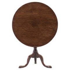 18th Century English Mahogany Tilt Top Tri-pod Table