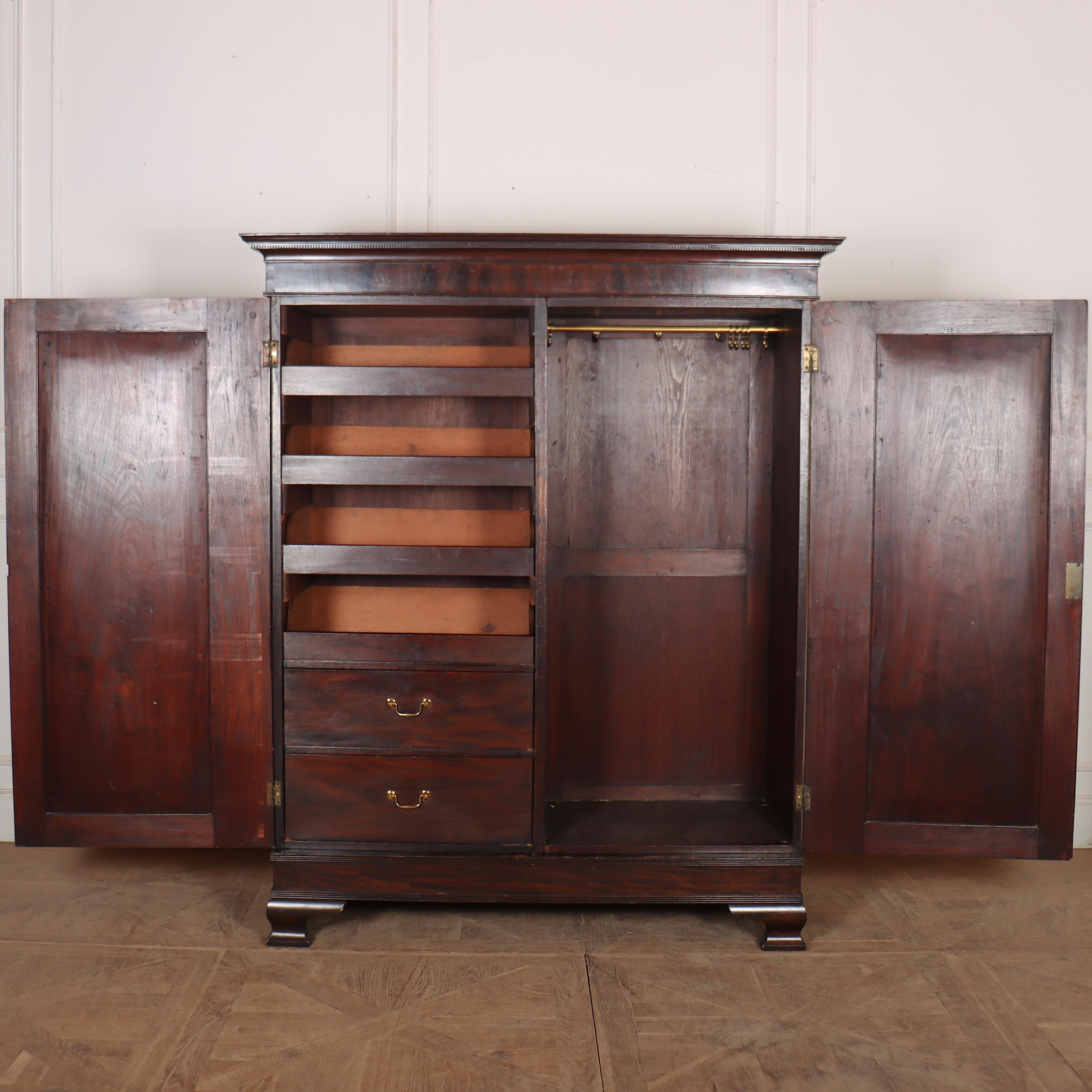 18th Century English Mahogany Wardrobe 3