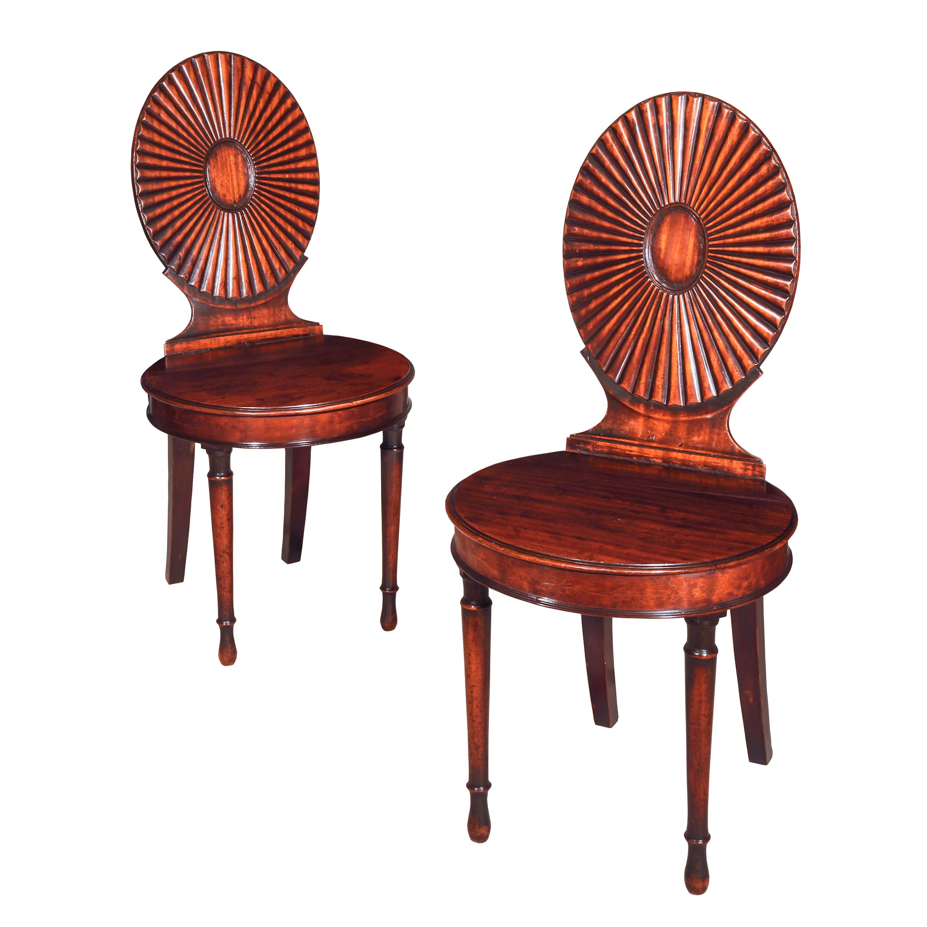 18th Century English Neoclassical Pair of Chairs, circa 1780