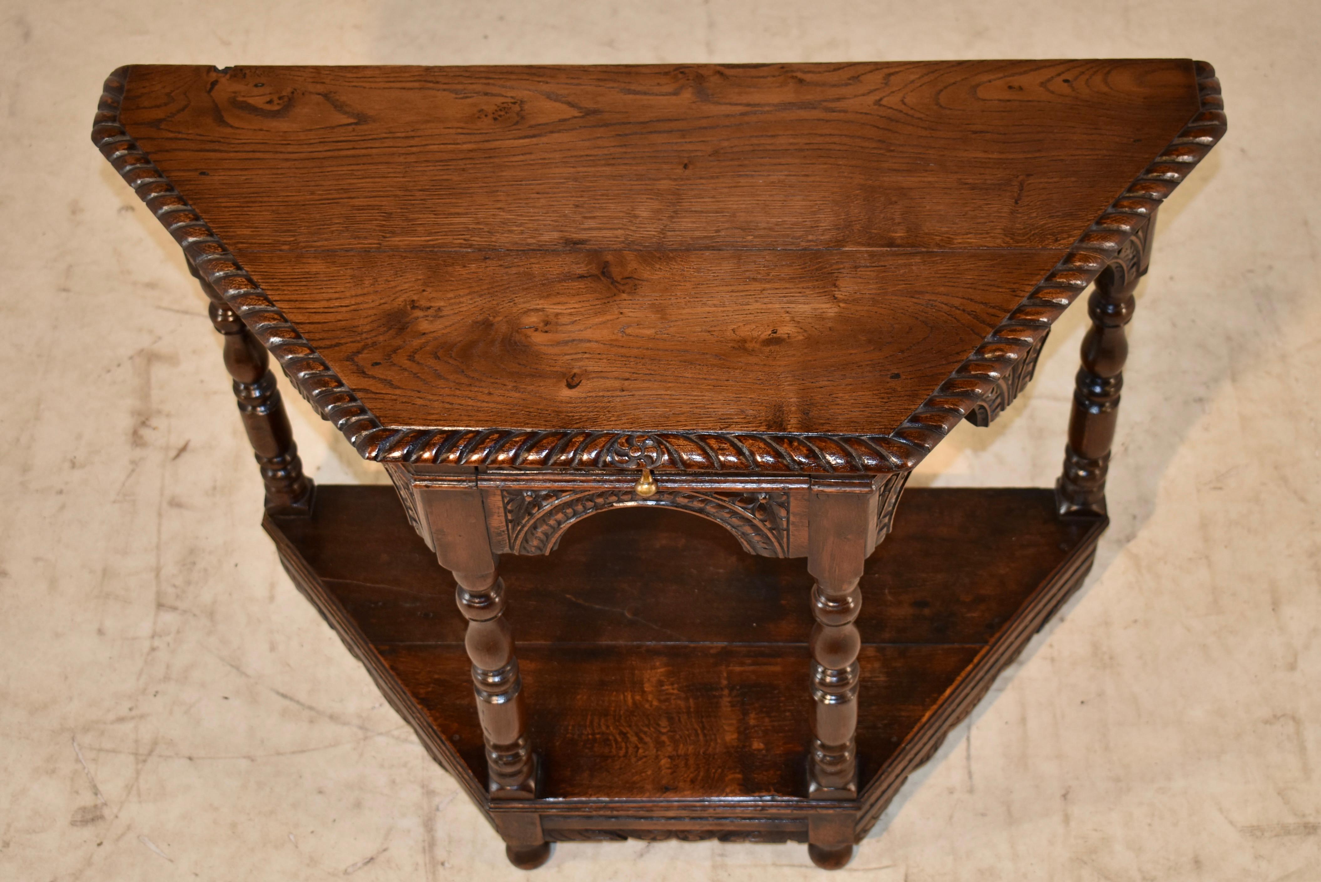 18th Century English Oak Carved Table For Sale 1