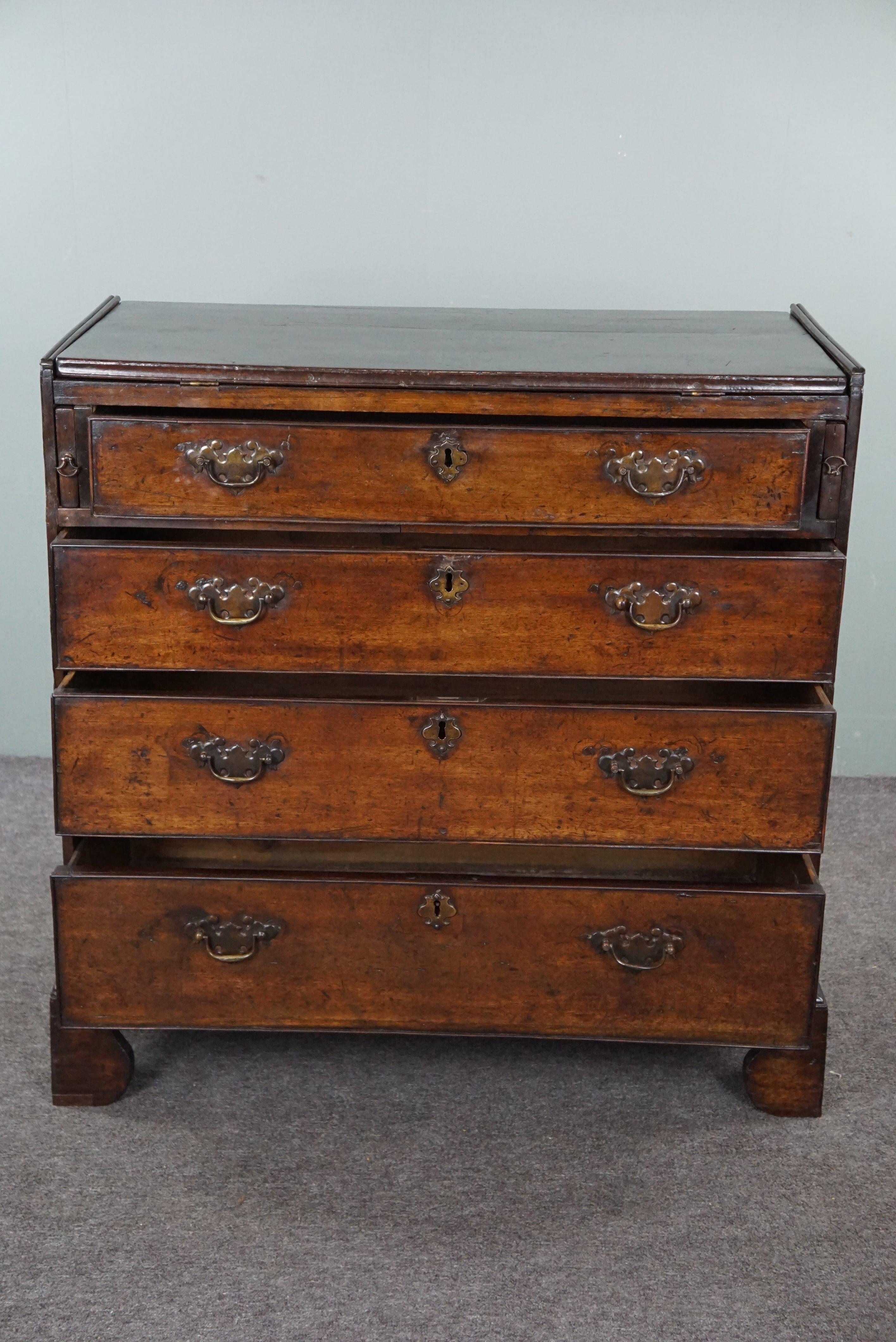 18th-century English oak chest of drawers/Bachelor Chest For Sale 5