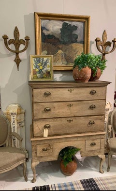 18th century English oak chest on stand