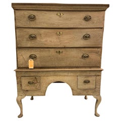 18th century English oak chest on stand
