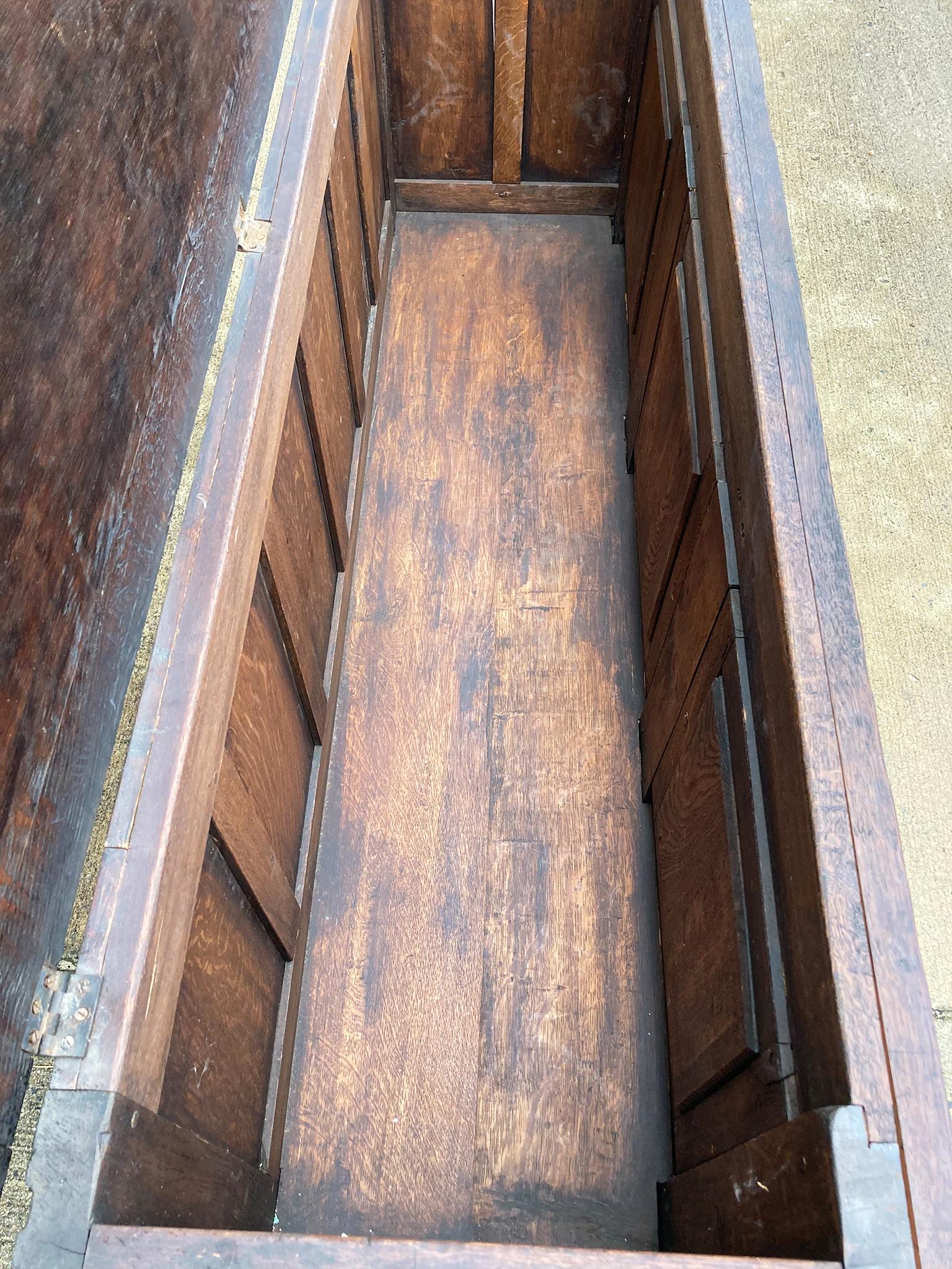 18th Century English Oak Coffer Blanket Chest 7