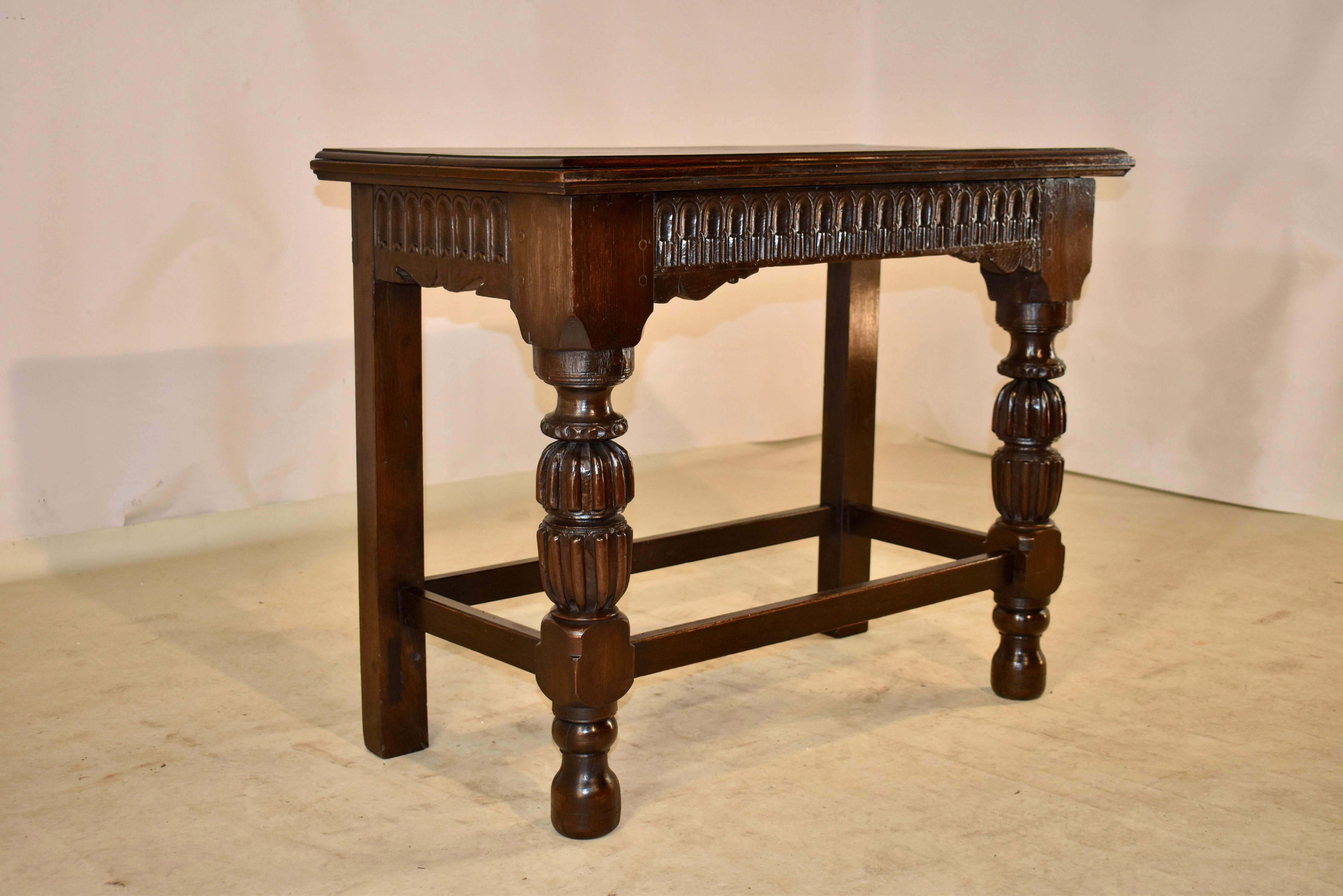 18th Century and Earlier 18th Century English Oak Console or Serving Table For Sale