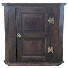 Antique 18th Century English Oak Corner Cabinet