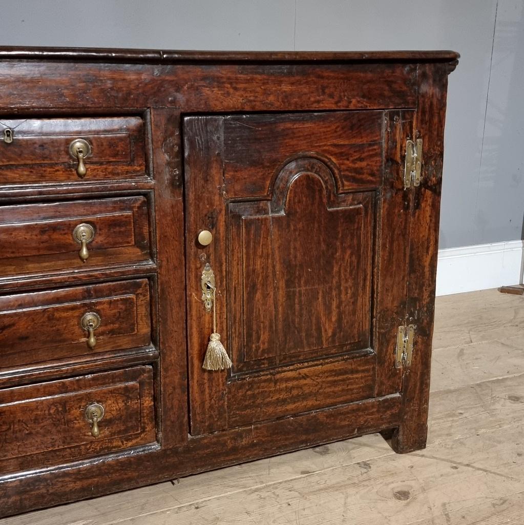 George II 18th Century English Oak Dresser Base For Sale