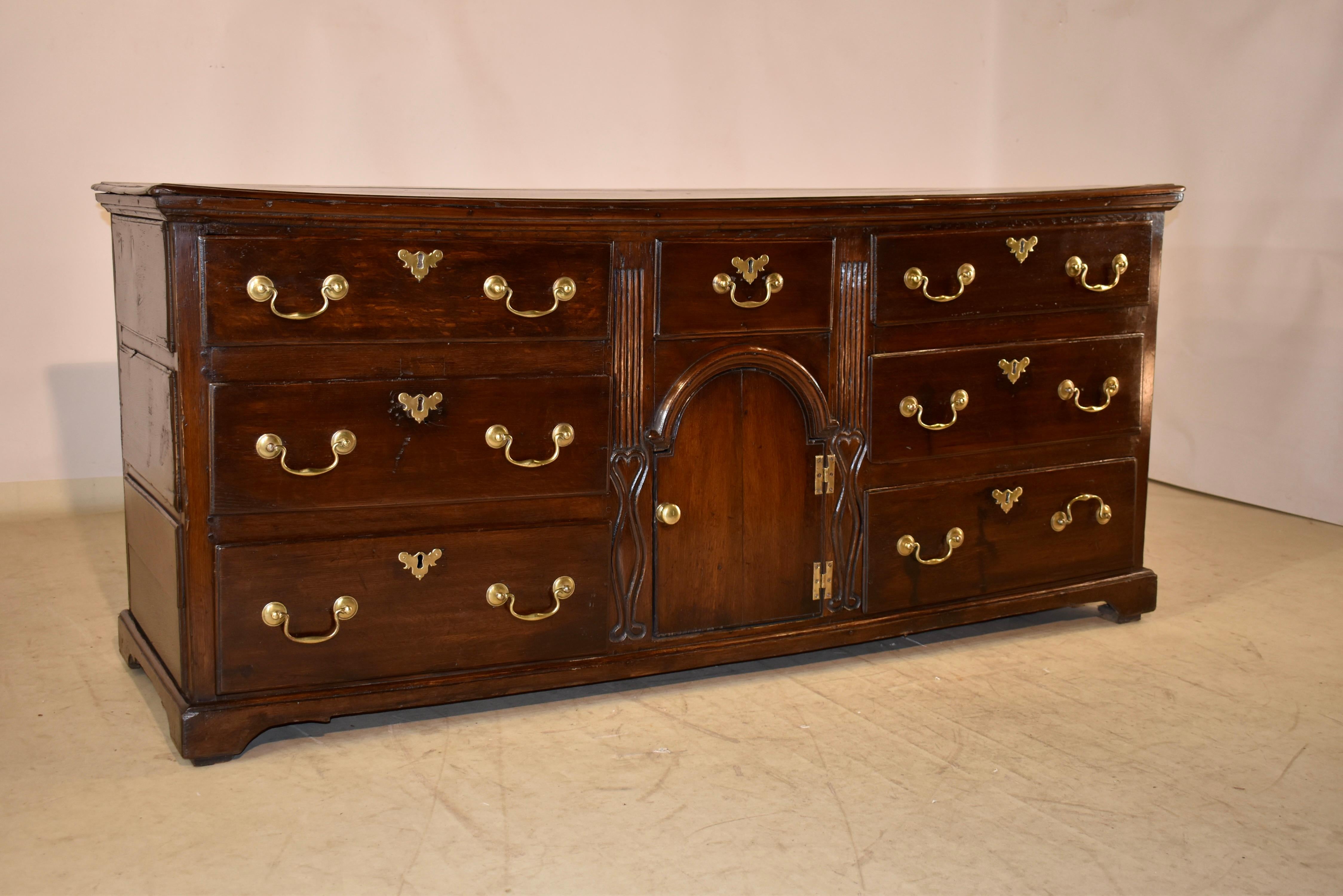 Georgian 18th Century English Oak Dresser Base For Sale