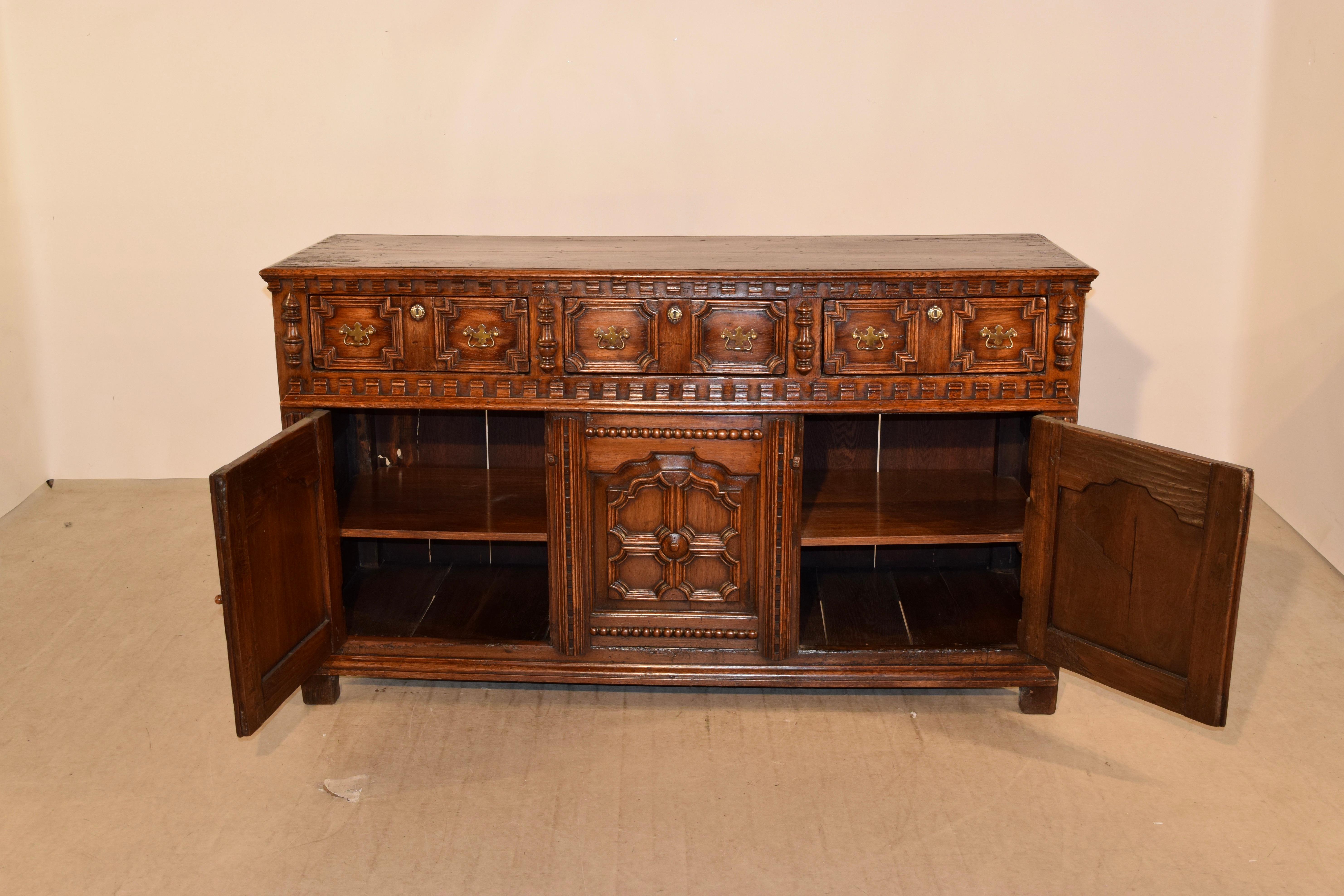 18th Century and Earlier 18th Century English Oak Dresser Base For Sale