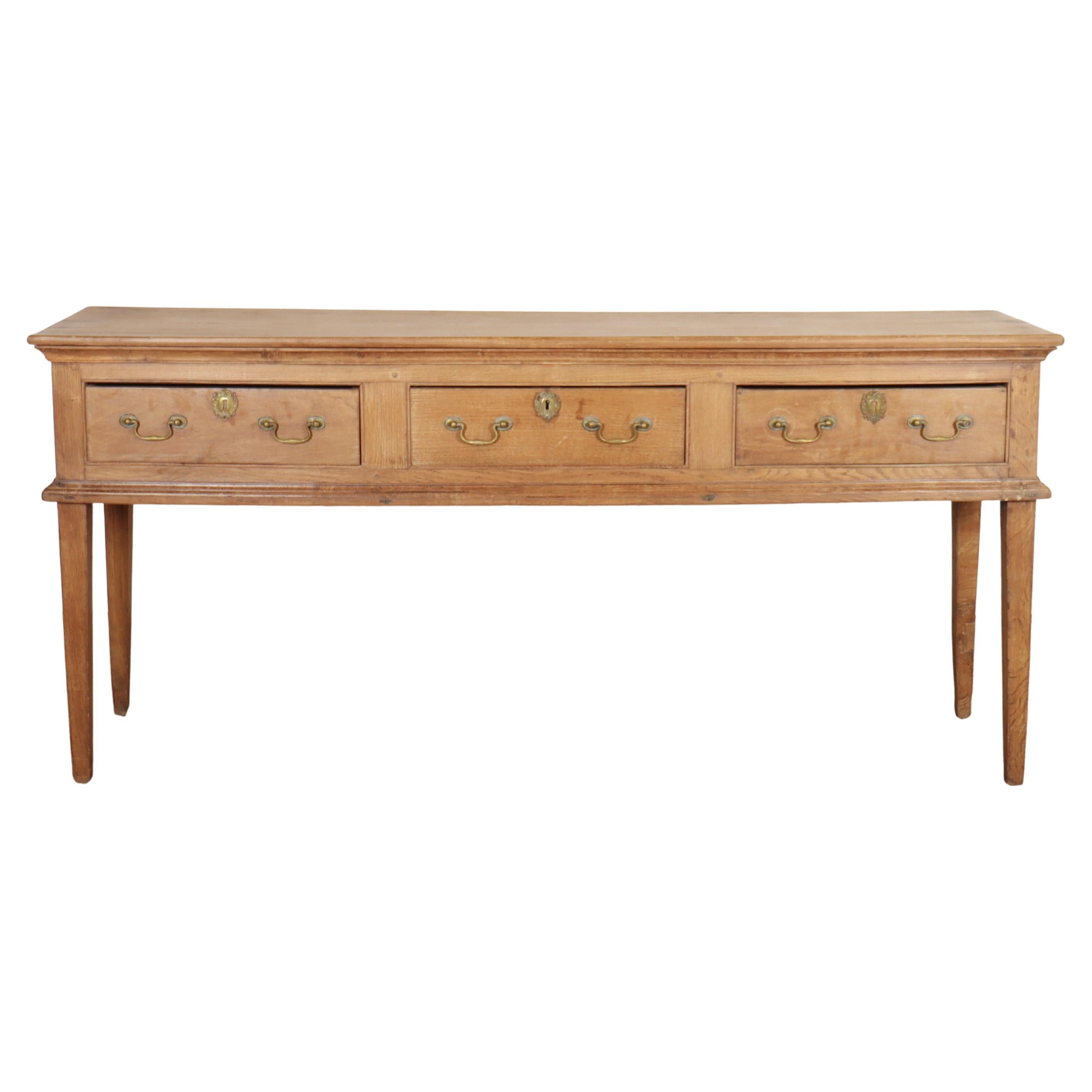 18th Century English Oak Dresser Base For Sale