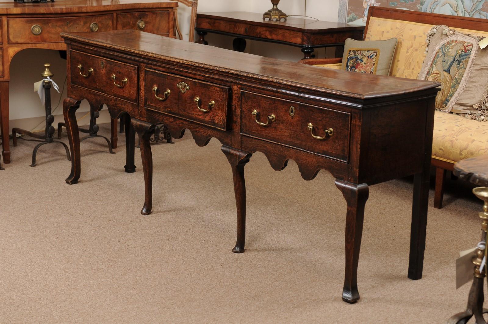 18th Century English Oak Dresser Base/Server 13