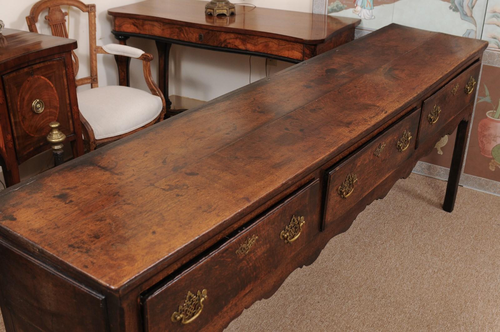 18th Century and Earlier 18th Century English Oak Dresser Base or Server