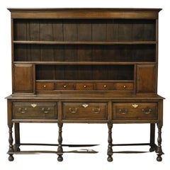 18th century English oak dresser on tall legs