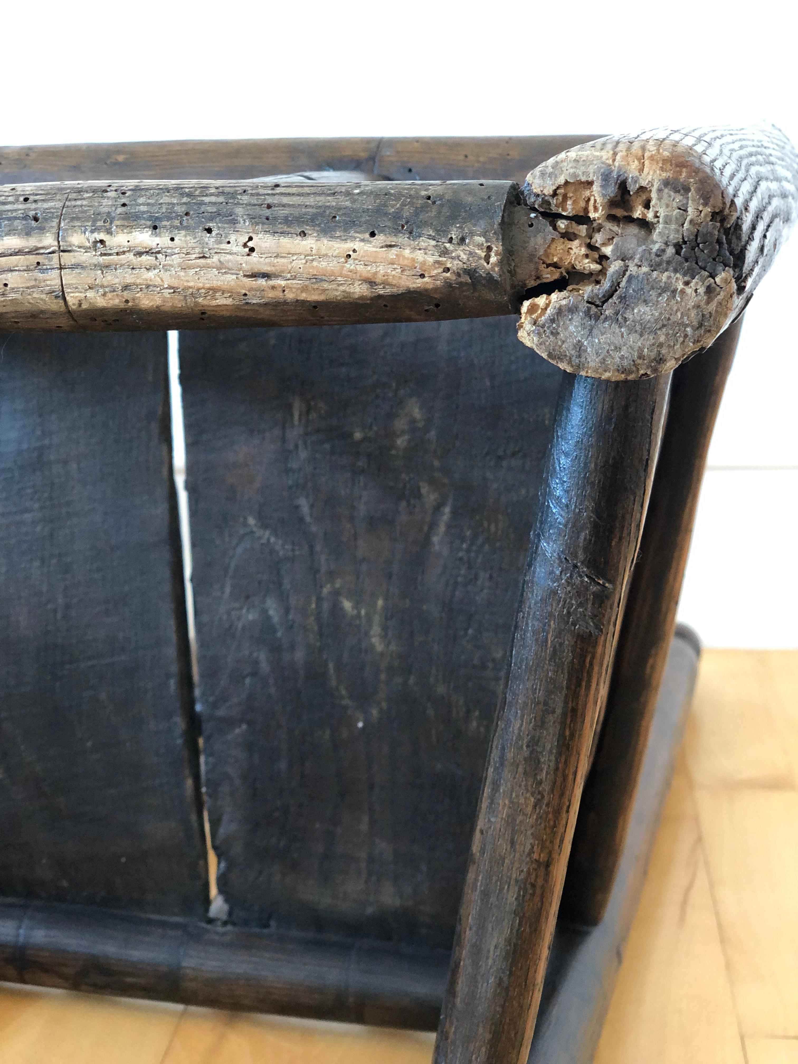 18th-Century English Oak Farmhouse Chair For Sale 3