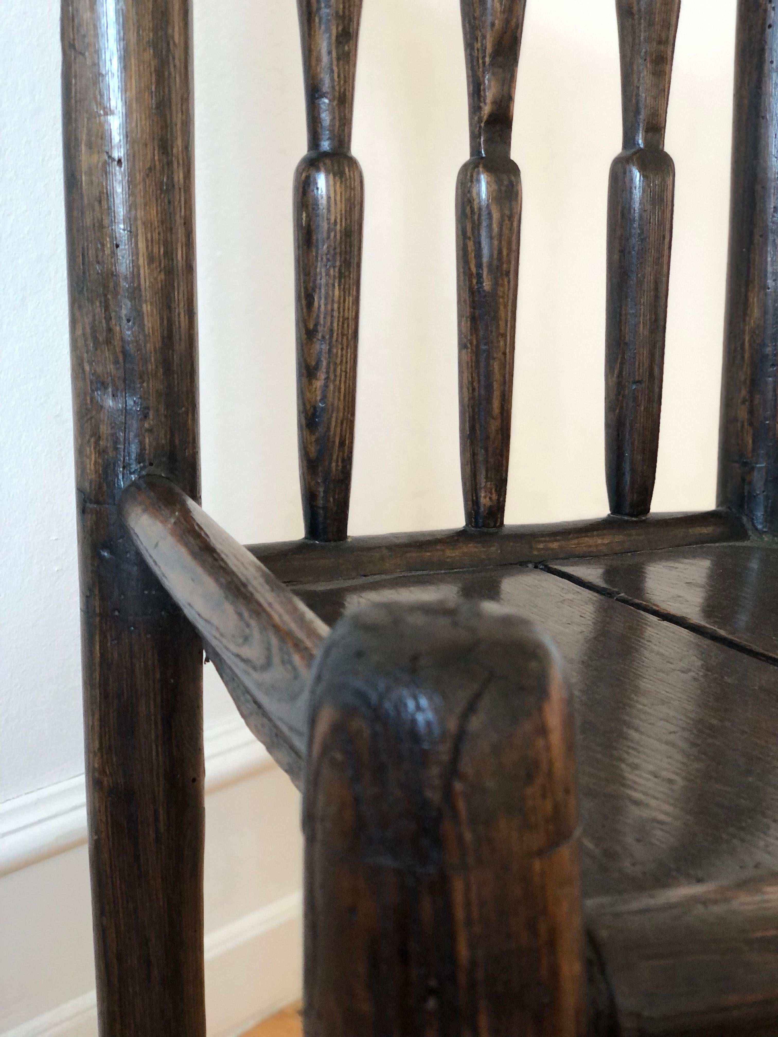 18th-Century English Oak Farmhouse Chair In Good Condition For Sale In Sakskøbing, DK