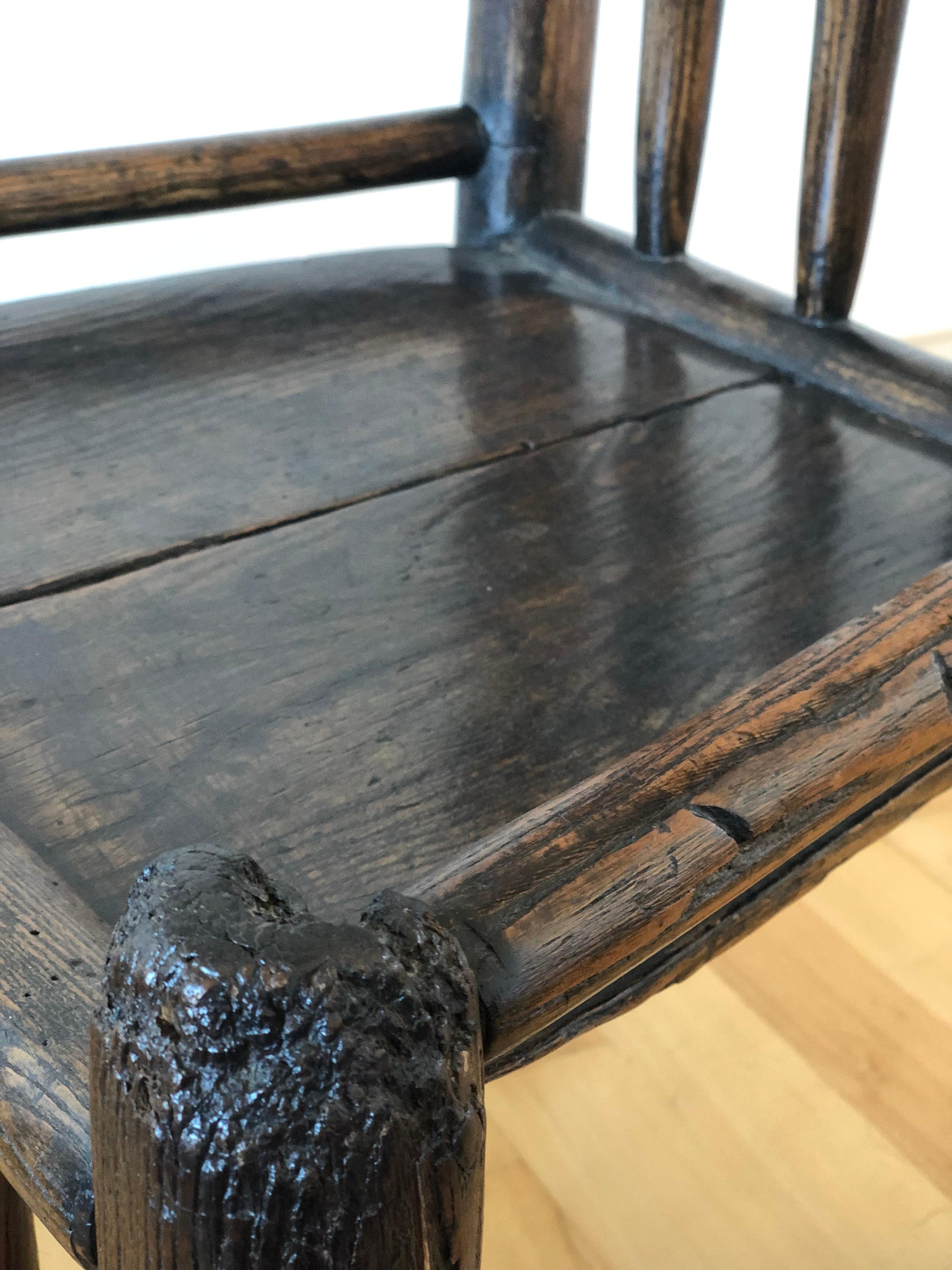 Wood 18th-Century English Oak Farmhouse Chair For Sale