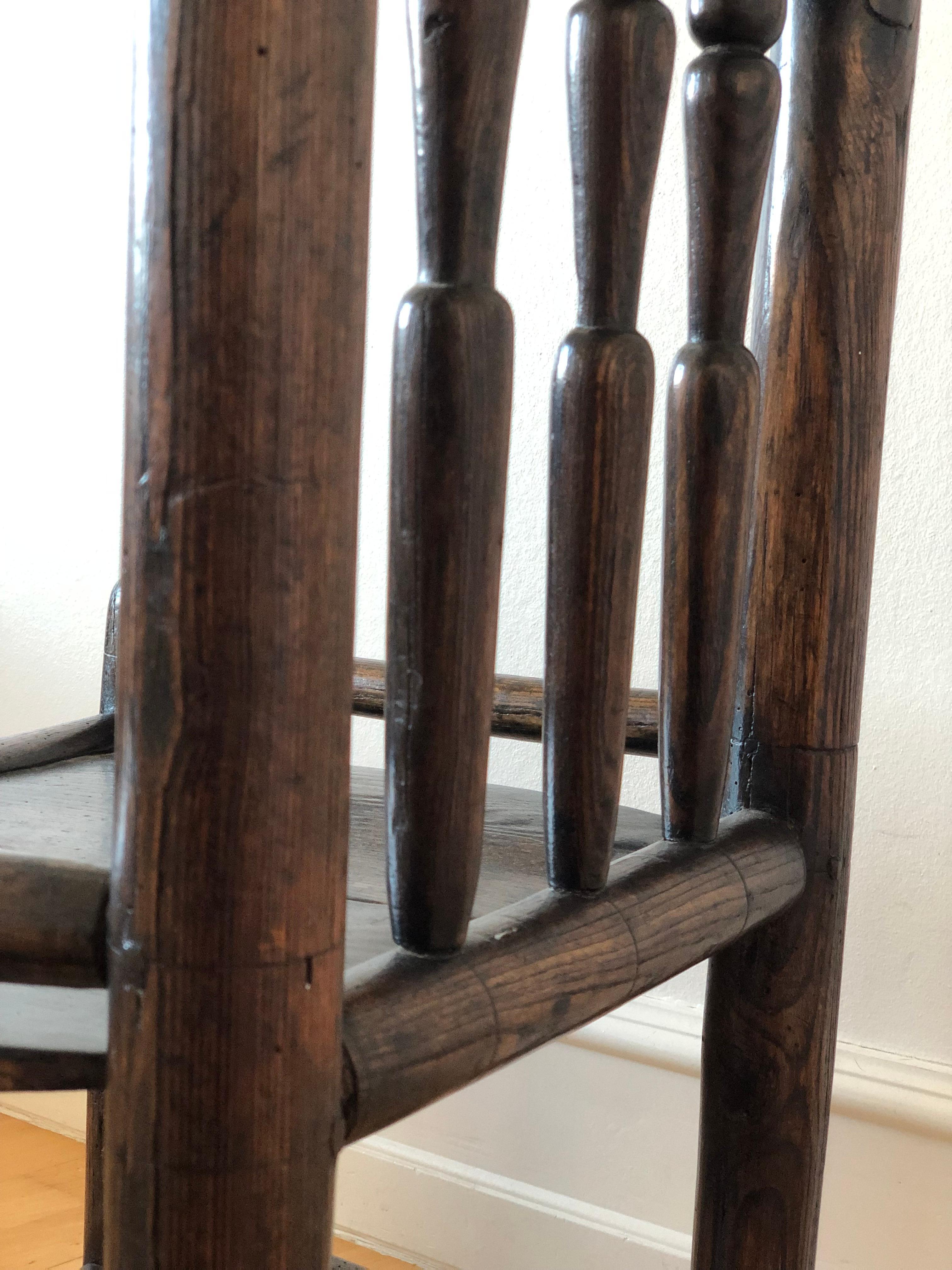 18th-Century English Oak Farmhouse Chair For Sale 1