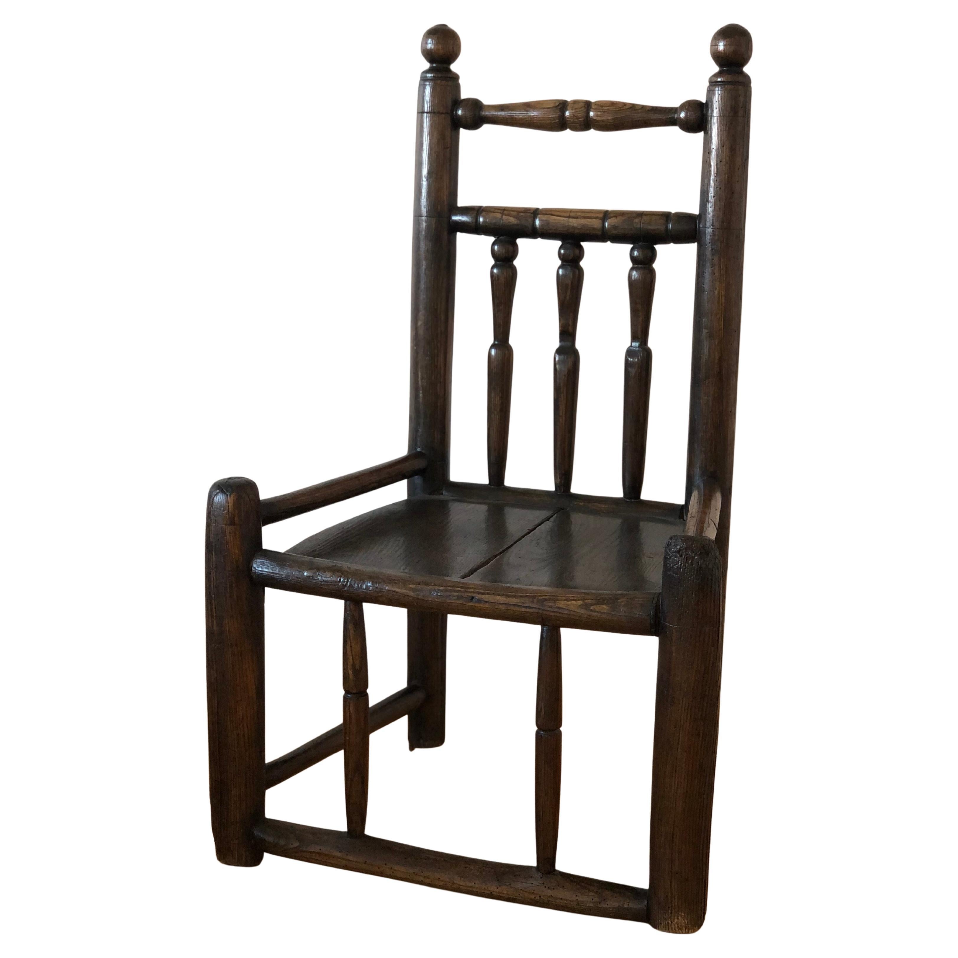 18th-Century English Oak Farmhouse Chair