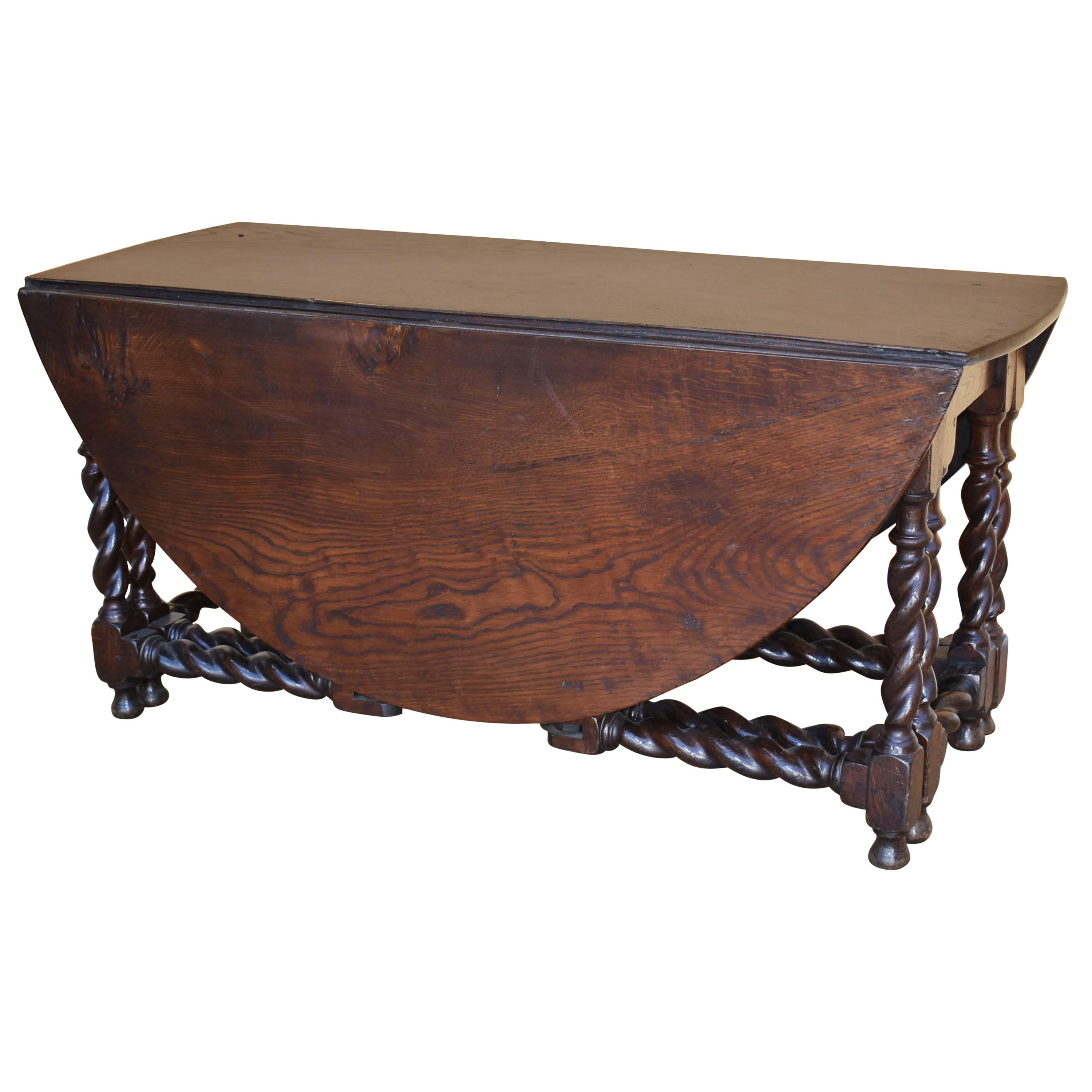 18th Century English Oak Gate Leg Table