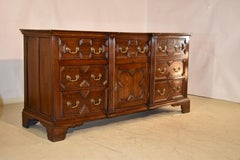 18th Century English Oak Geometric Dresser Base