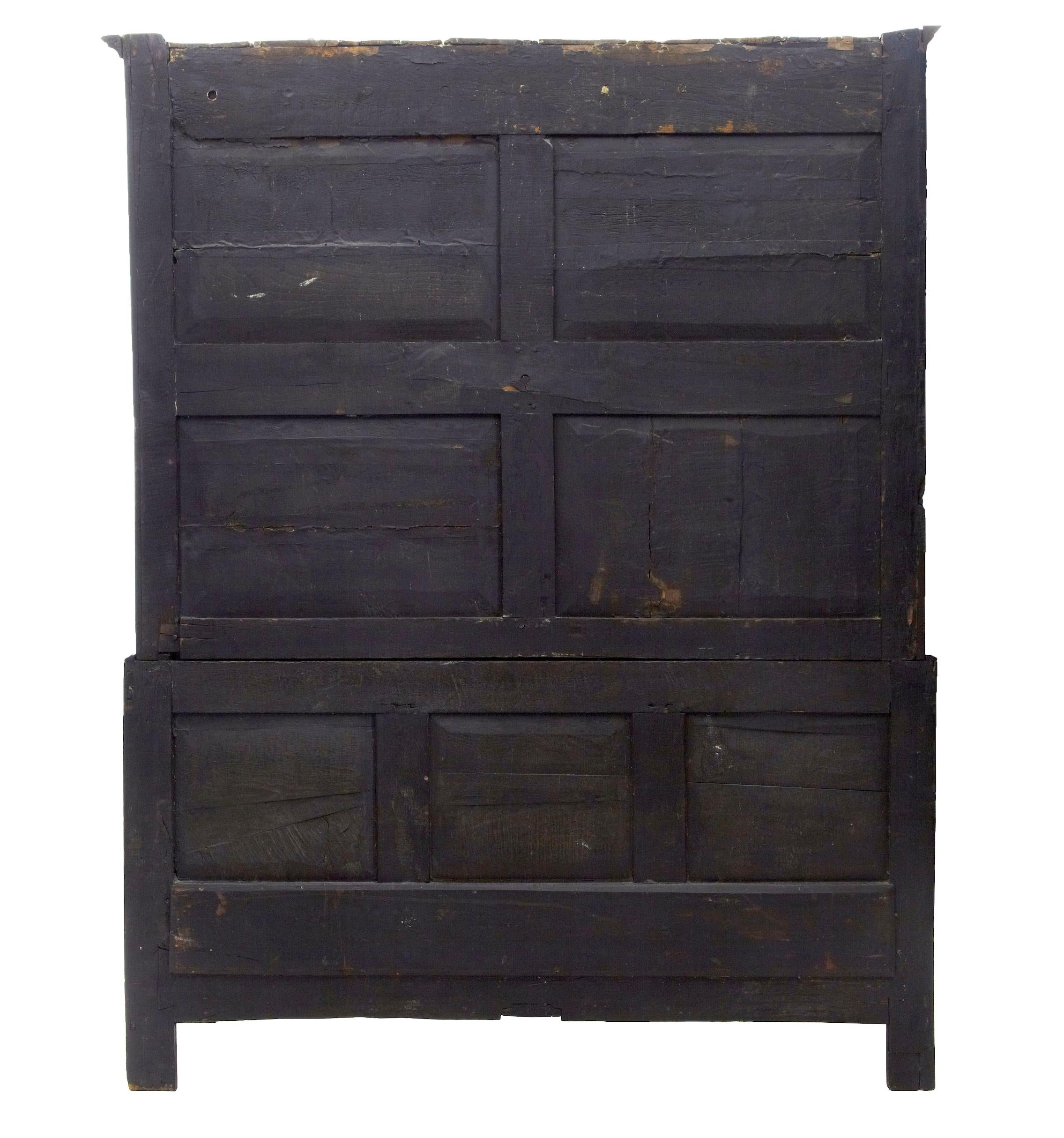 Woodwork 18th Century English Oak House Keepers Cupboard