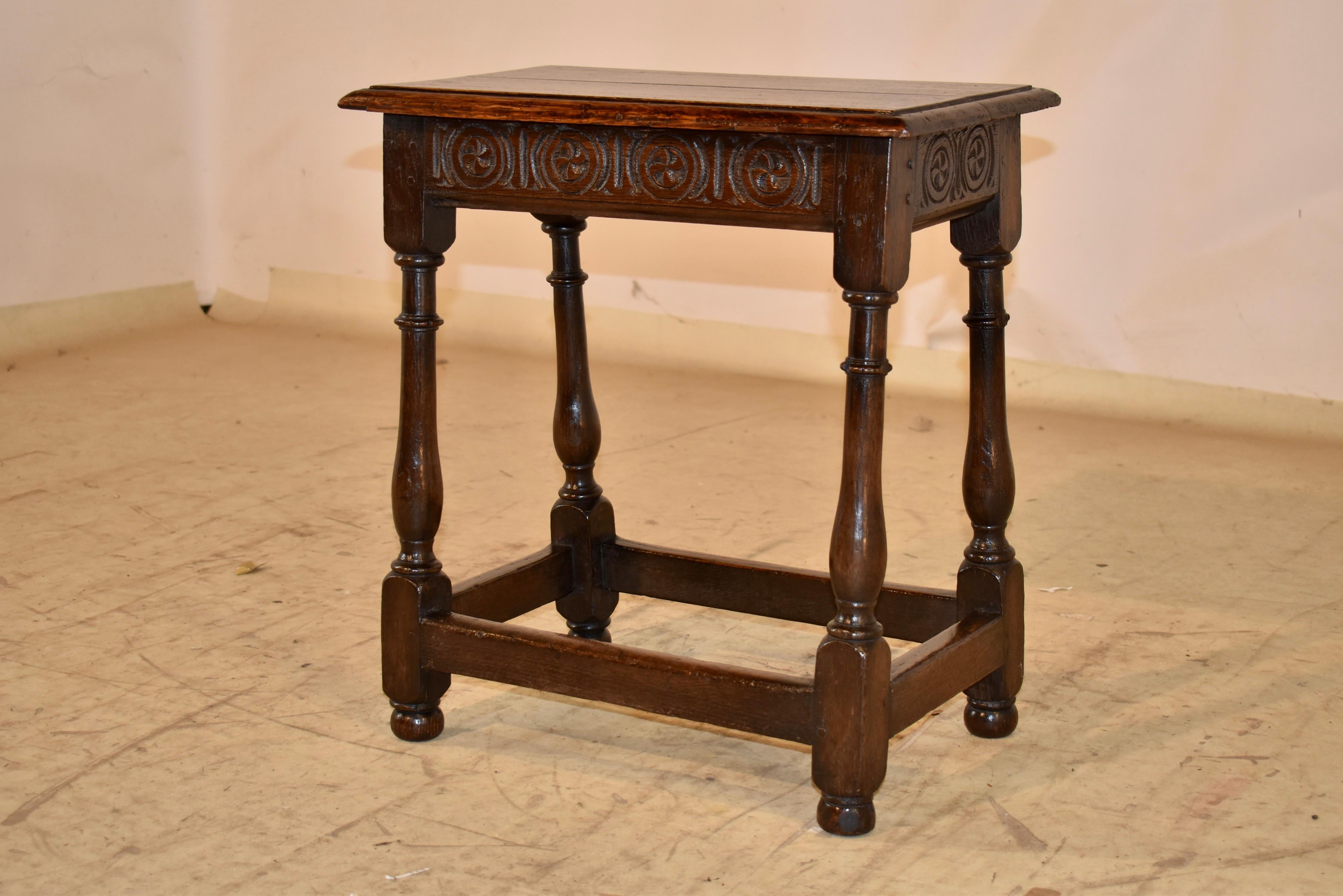 Giorgio III 18th Century English Oak Joint Stool in vendita