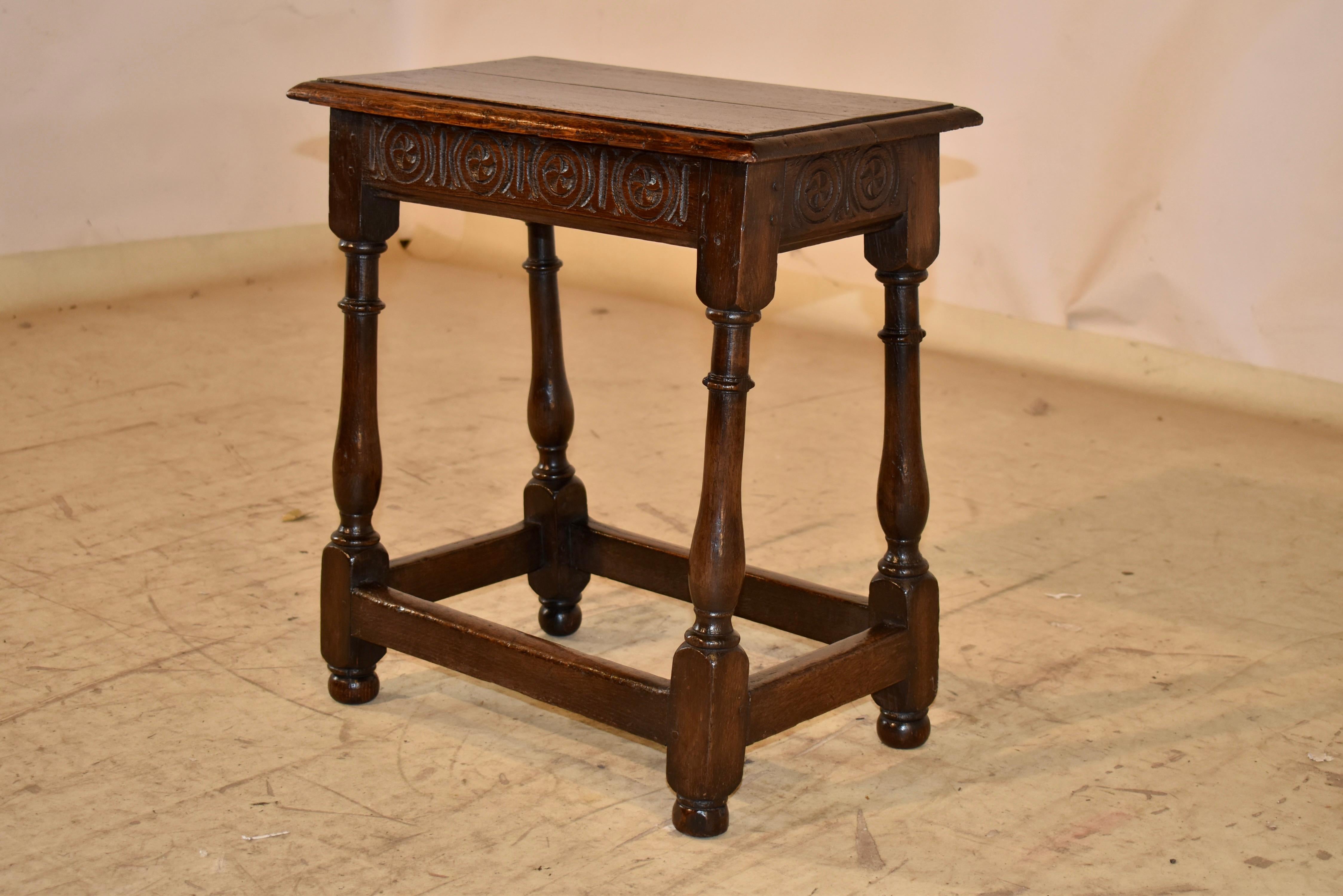 Inglese 18th Century English Oak Joint Stool in vendita