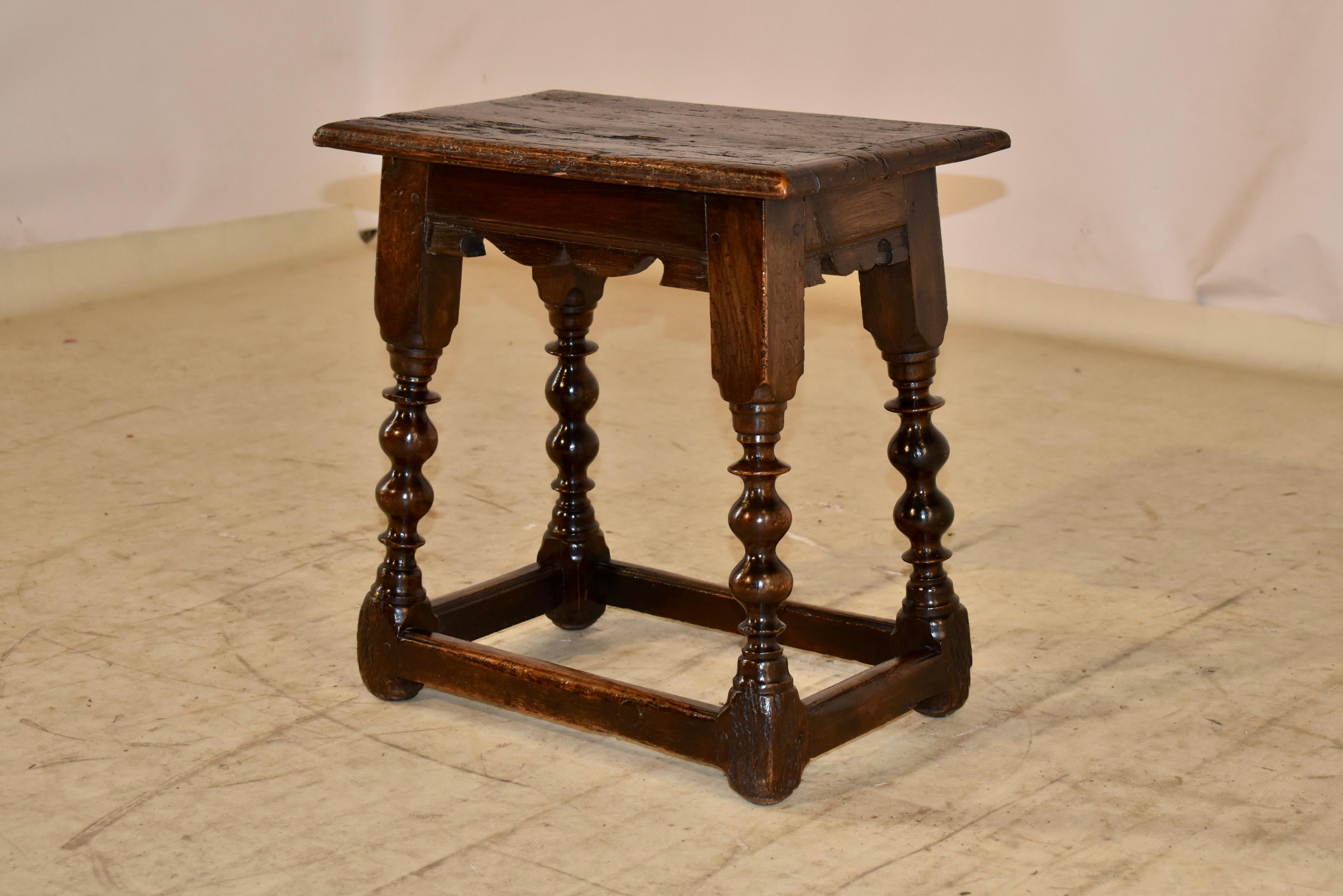 18th Century and Earlier 18th Century English Oak Joint Stool