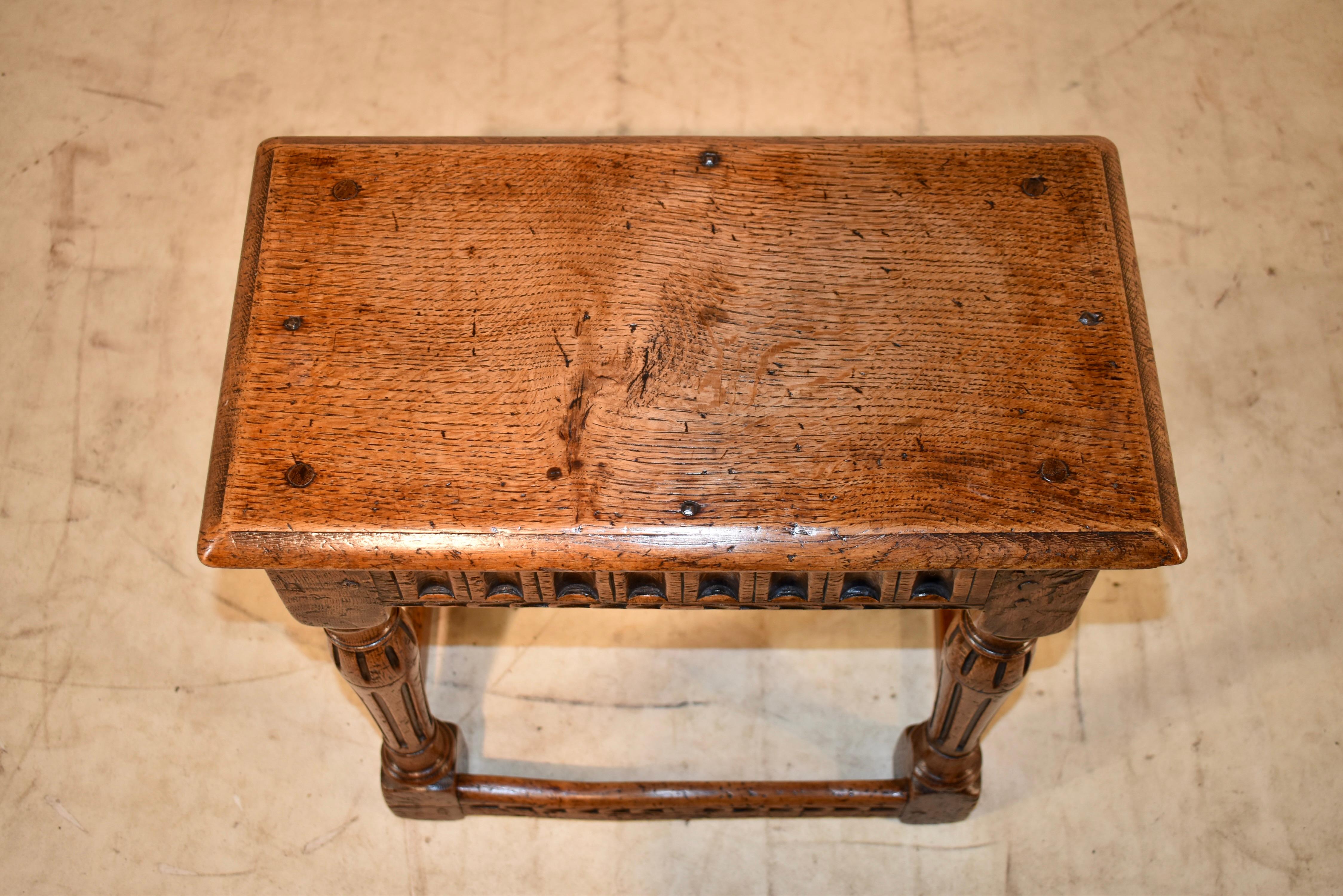 18th Century and Earlier 18th Century, English Oak Joint Stool For Sale