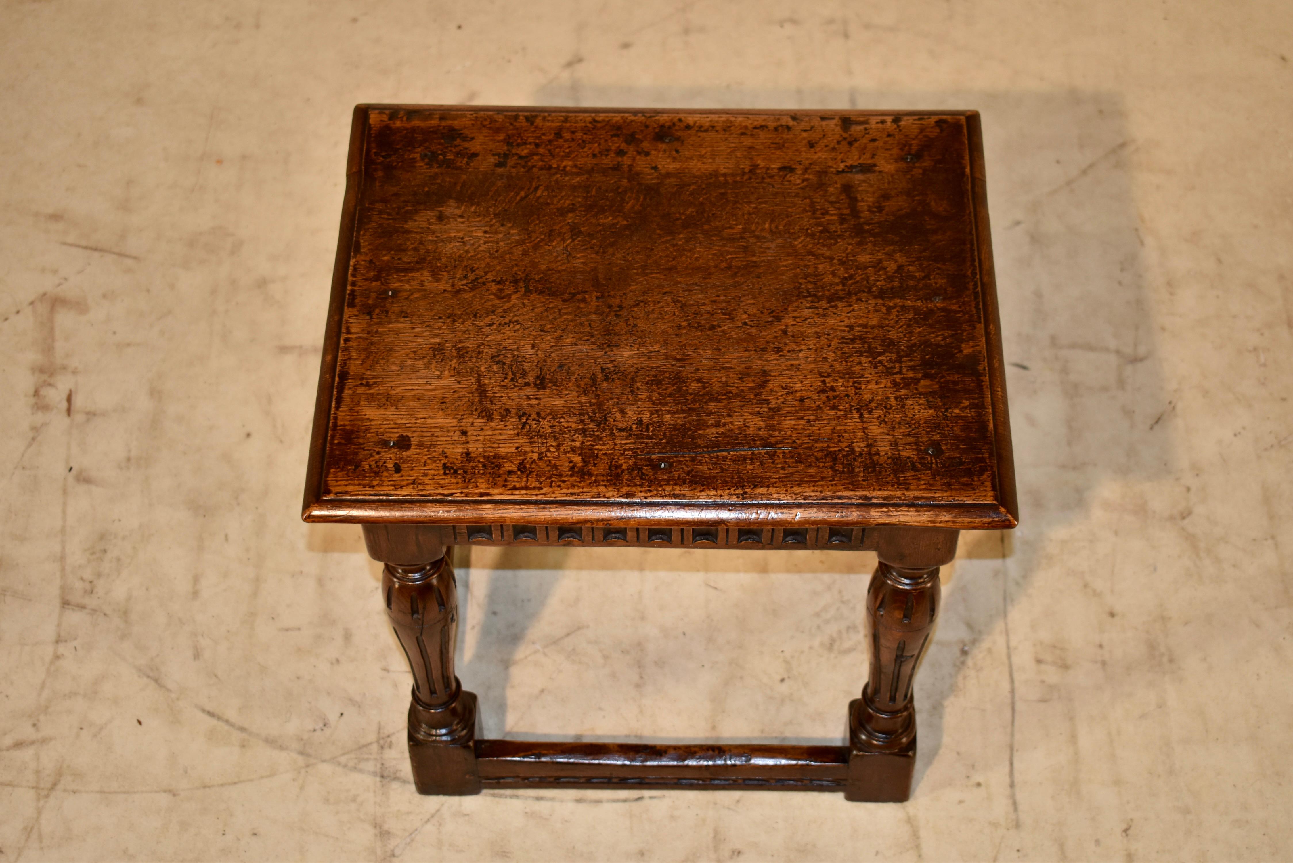 18th Century and Earlier 18th Century English Oak Joint Stool For Sale