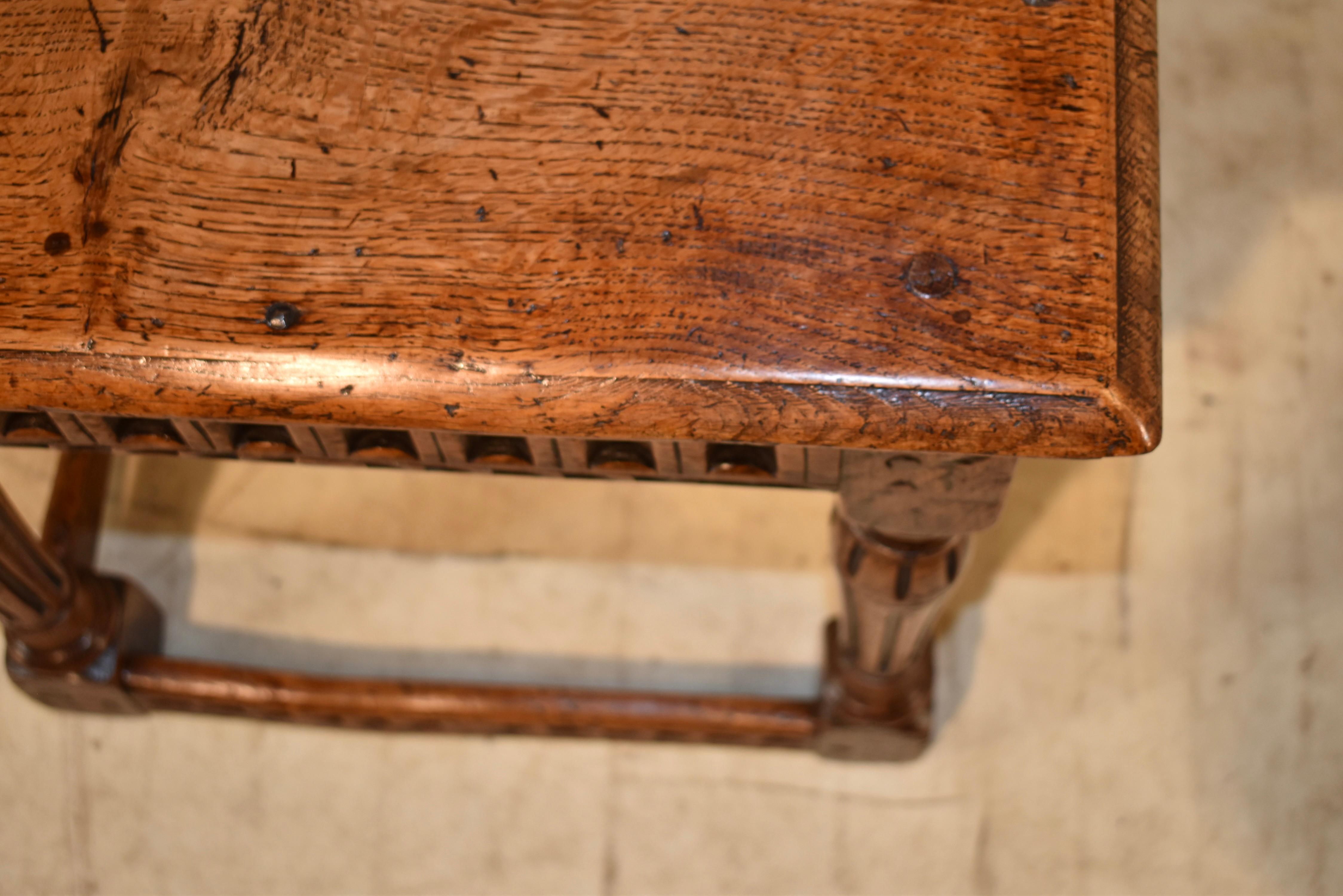 18th Century, English Oak Joint Stool For Sale 1