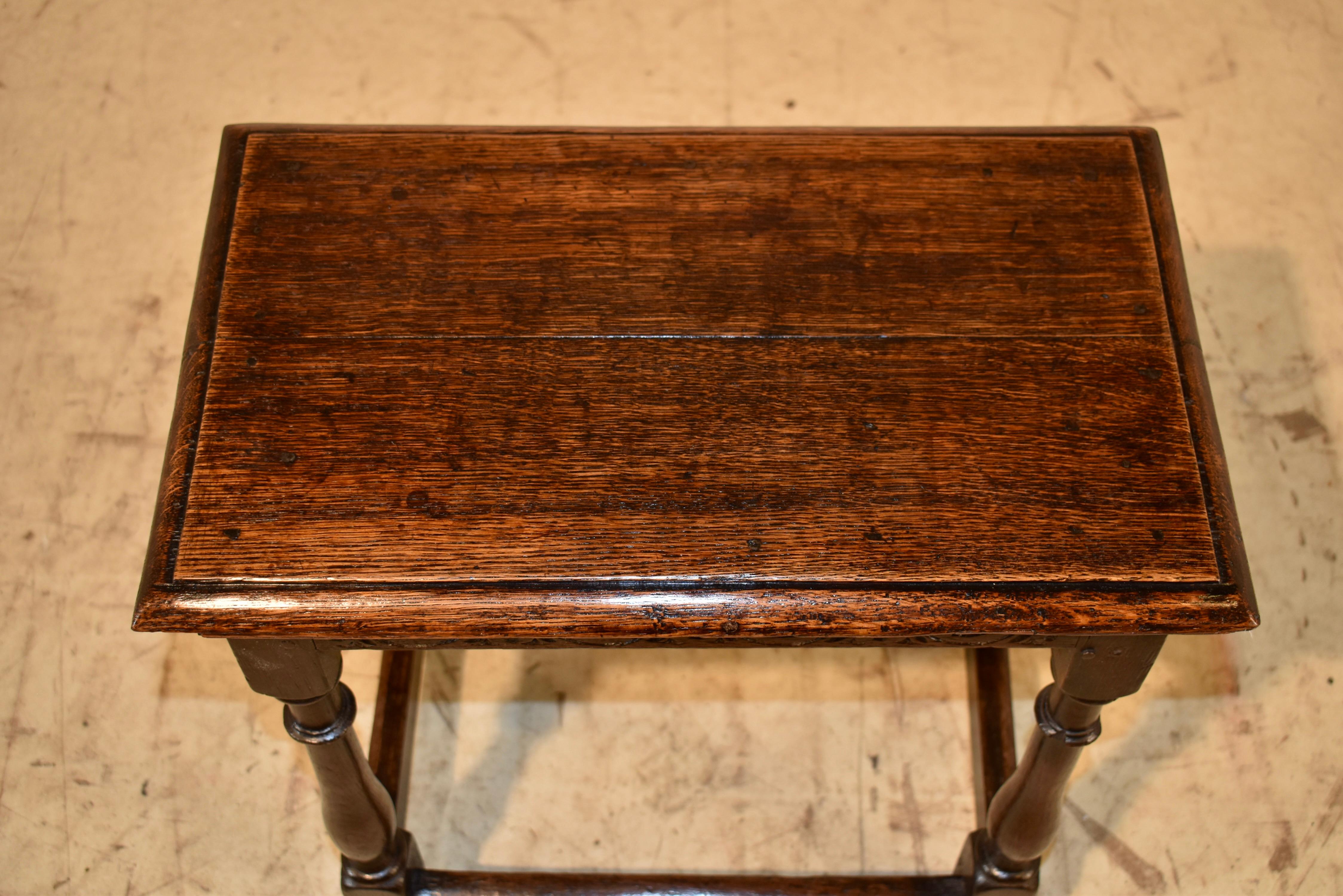 Fino al XVIII secolo 18th Century English Oak Joint Stool in vendita