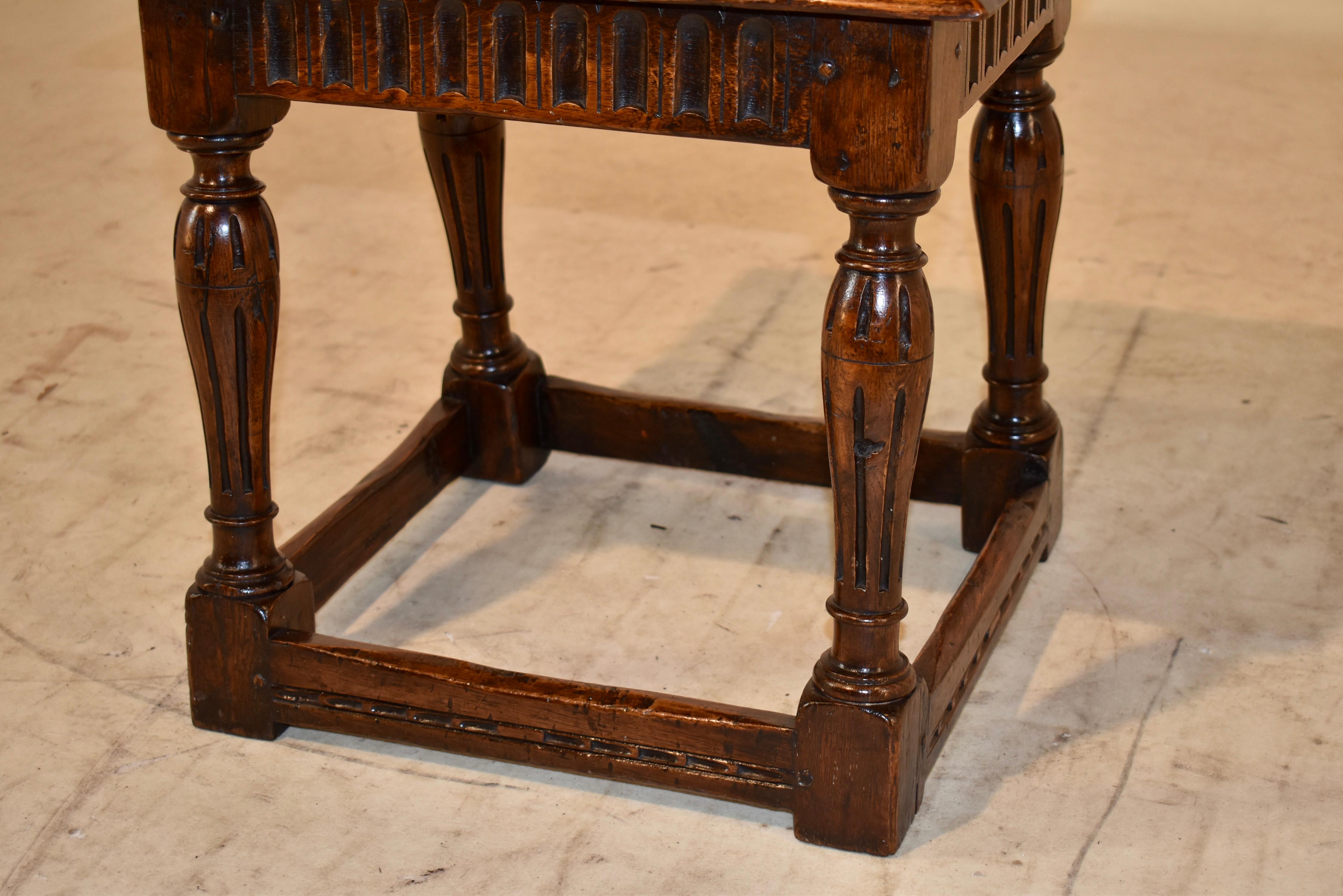 18th Century English Oak Joint Stool For Sale 2