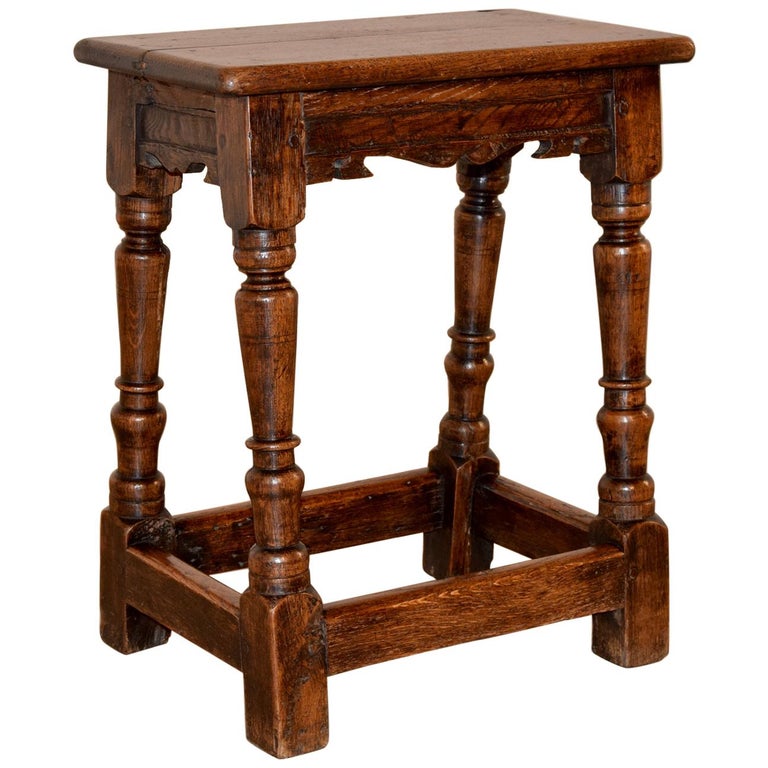 18th Century English Oak Joint Stool For Sale at 1stDibs