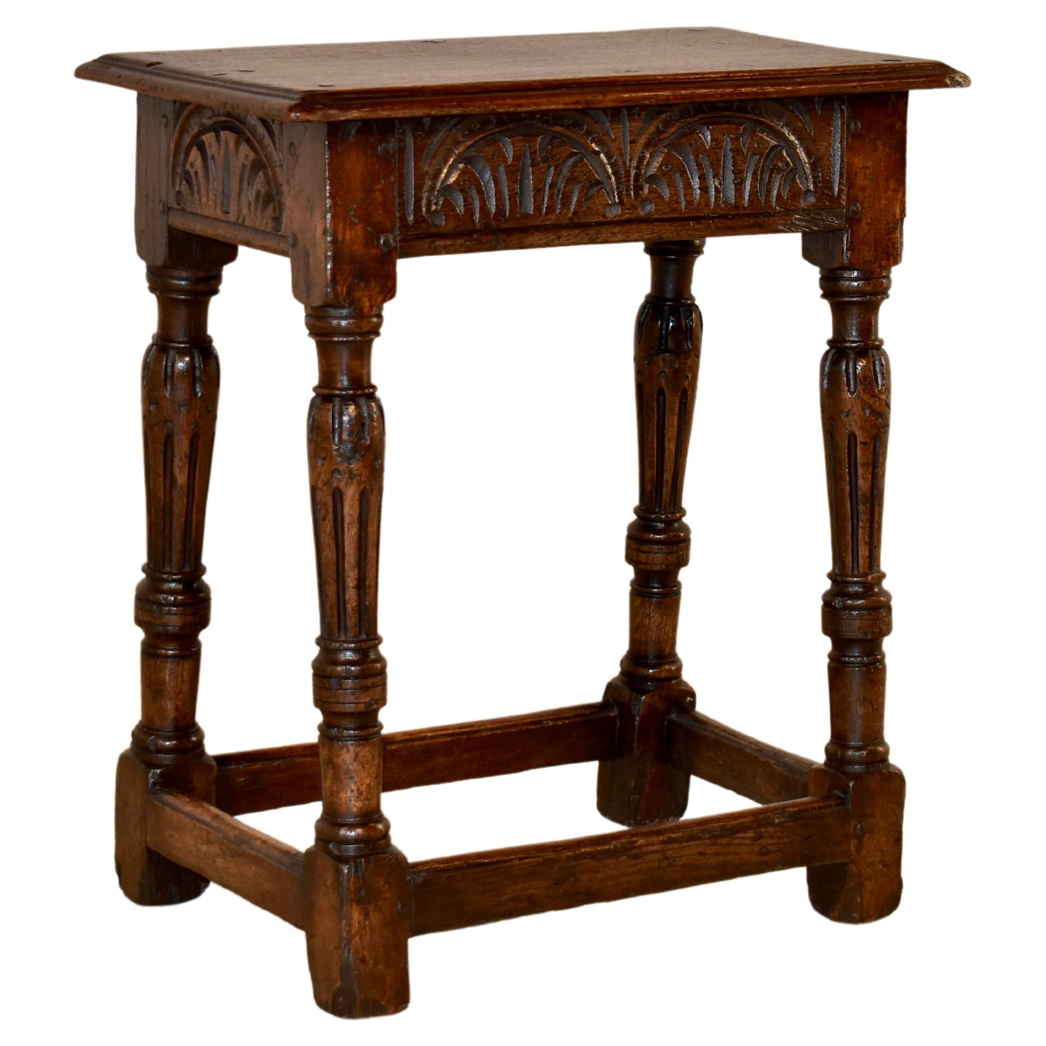 18th Century English Oak Joint Stool For Sale