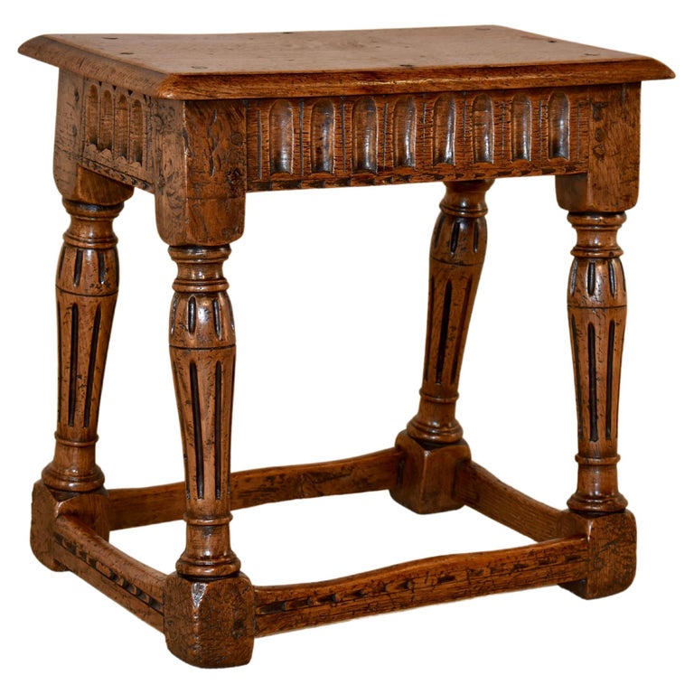 18th Century English Oak Joint Stool For Sale at 1stDibs
