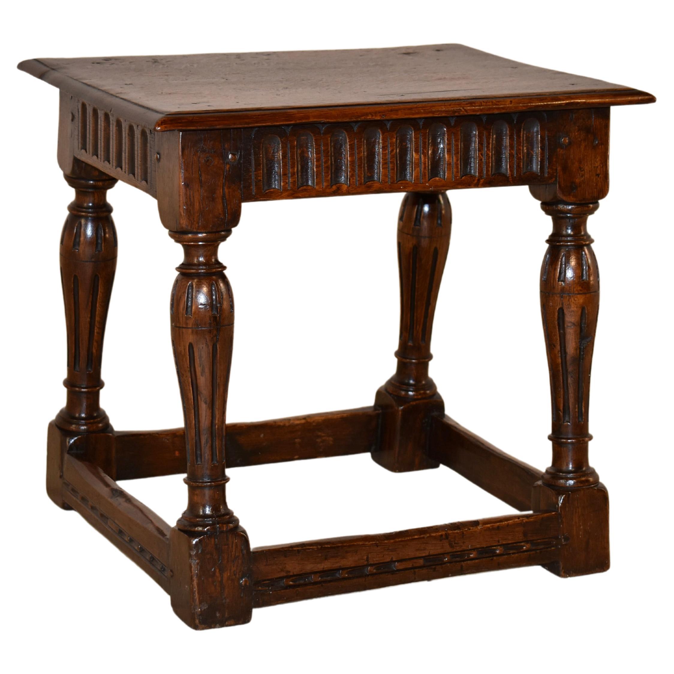 18th Century English Oak Joint Stool For Sale