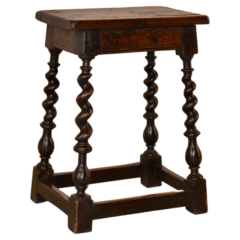 18th Century English Oak Joint Stool For Sale at 1stDibs
