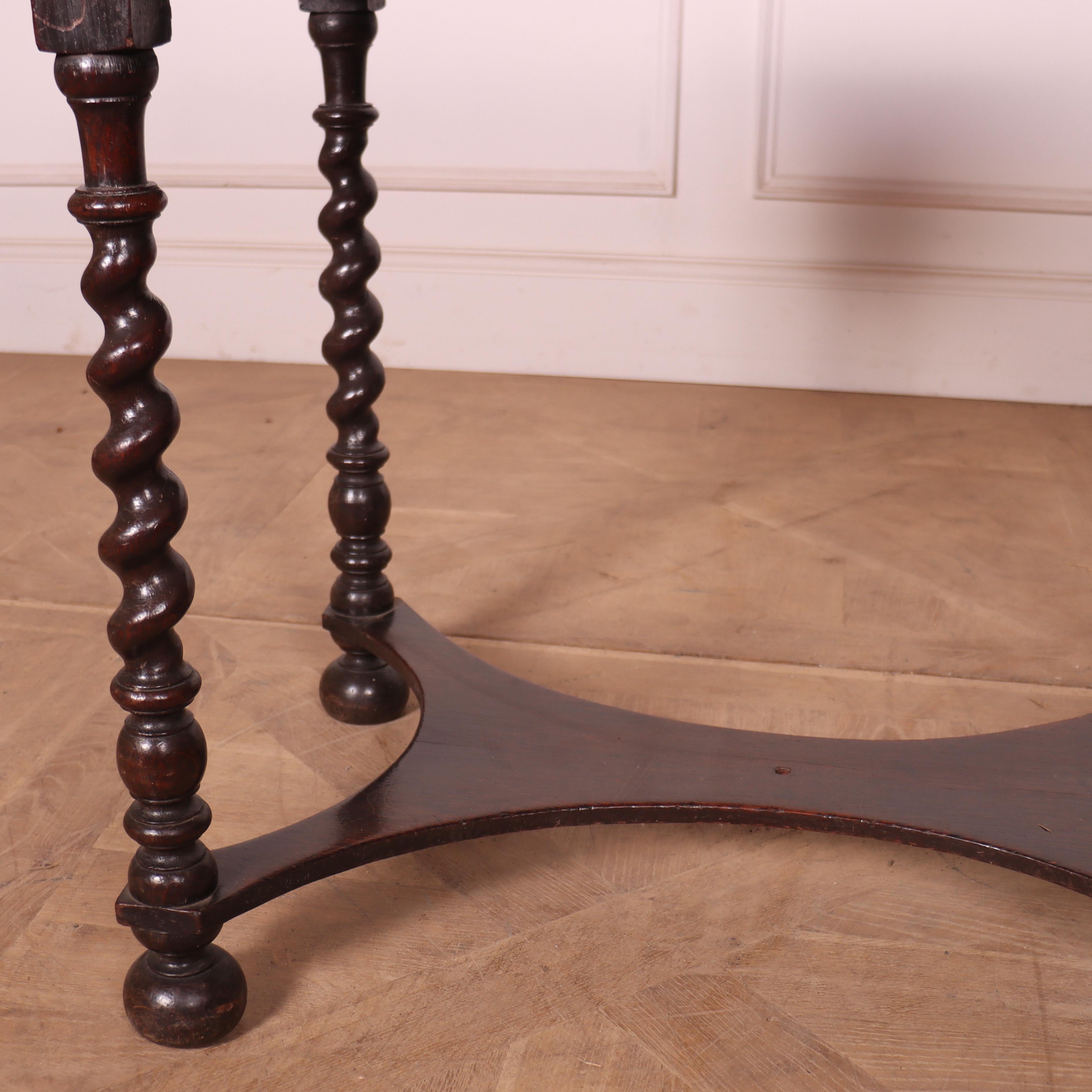 Polished 18th Century English Oak Lamp Table