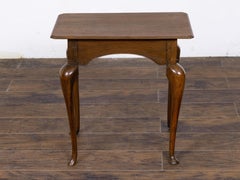 18th Century English Oak Low Side Table with Cabriole Legs