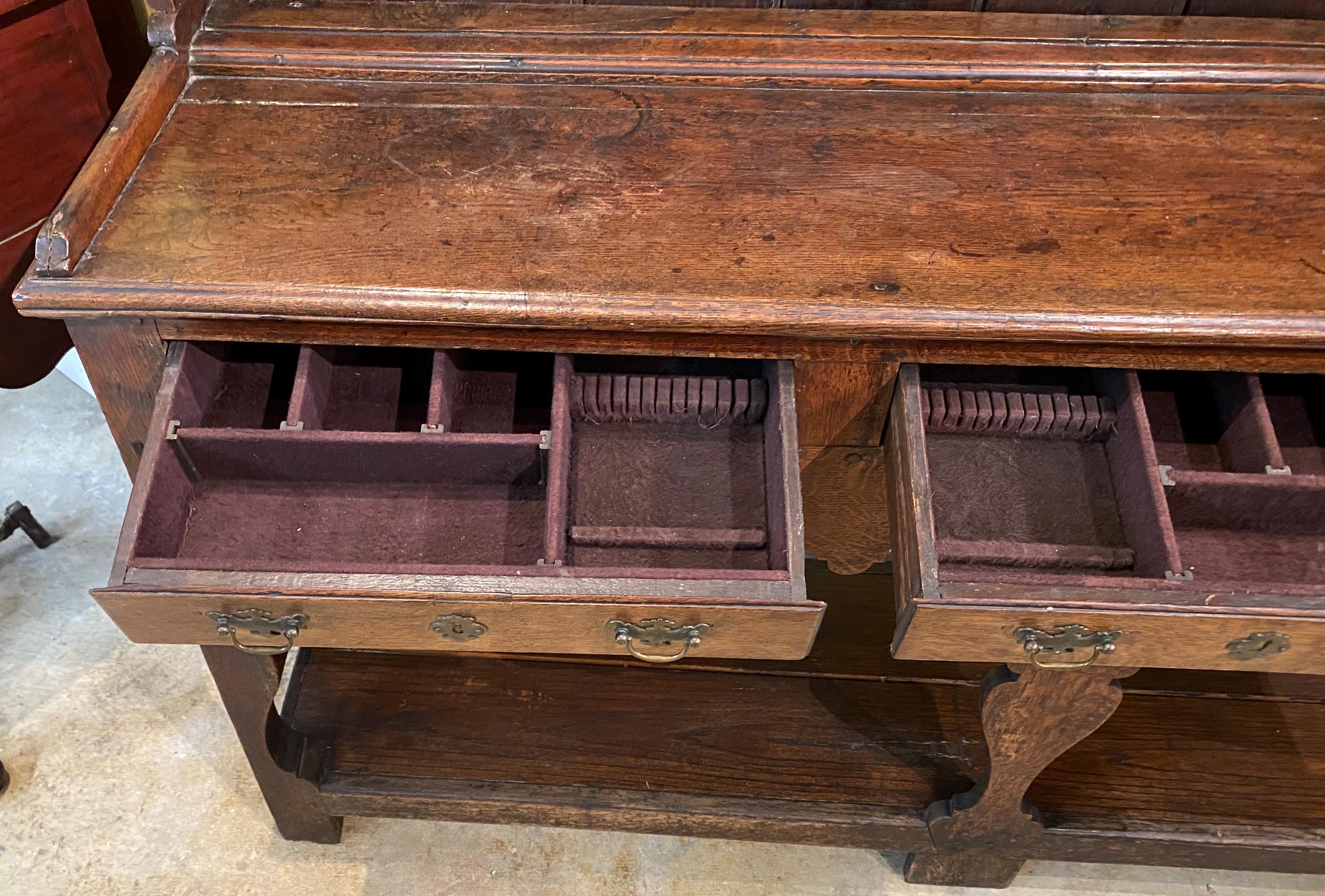 18th Century English Oak Pewter Dresser or Cupboard 5