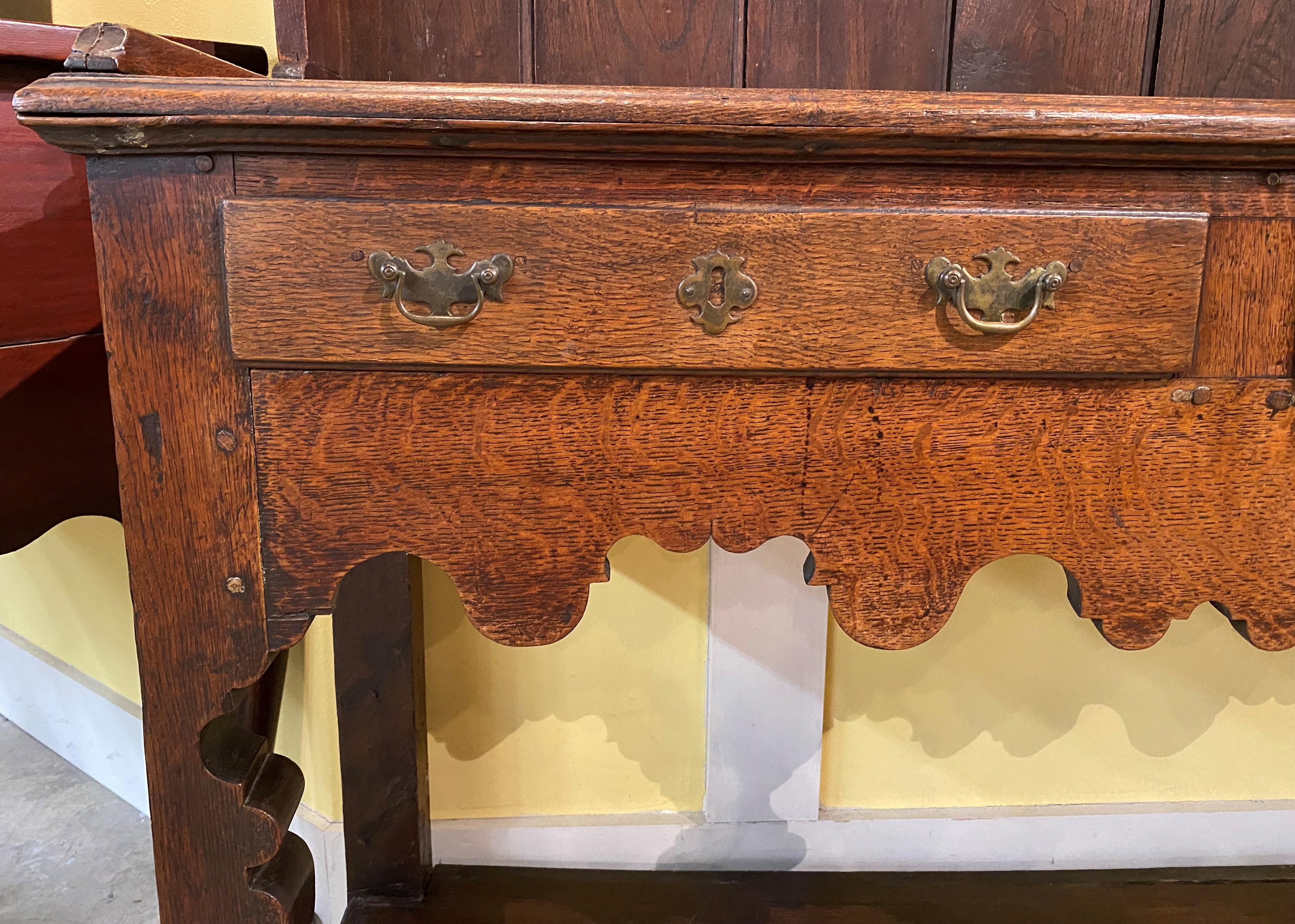 18th Century English Oak Pewter Dresser or Cupboard 1